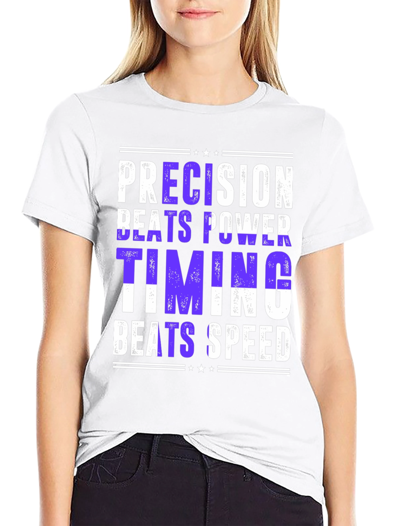 Precision Beats Power Timing Beats Speed Graphic T-Shirt