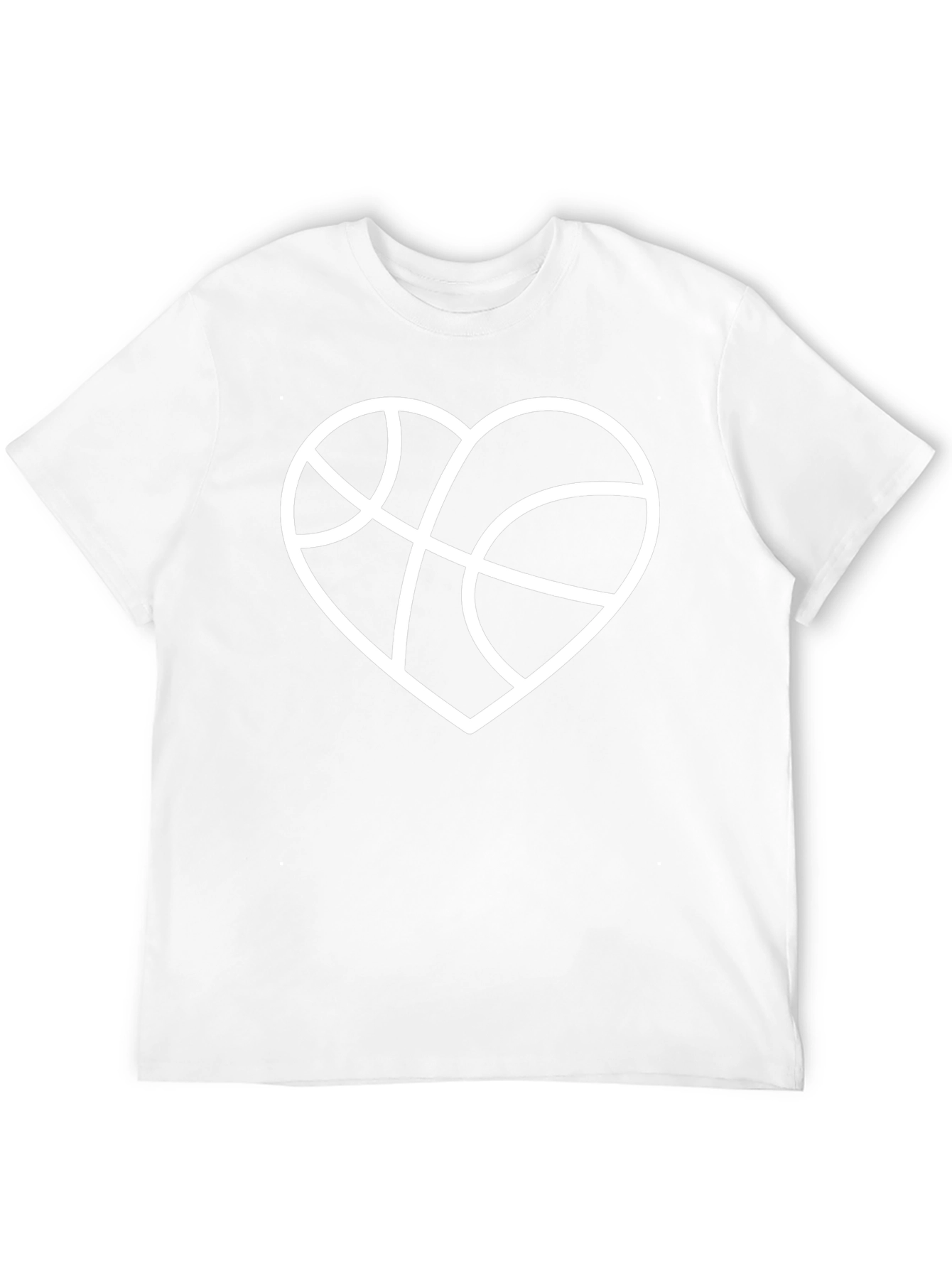 Basketball Heart Graphic T-Shirt - Black