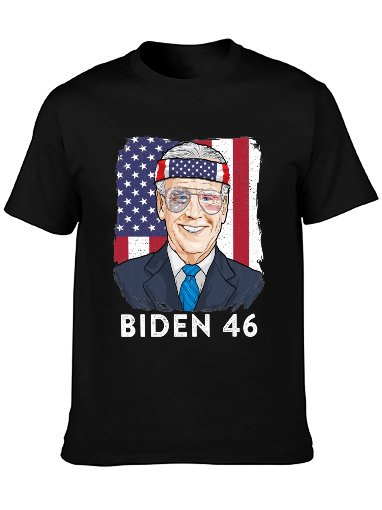 Biden 46 T-Shirt - Patriotic American Flag Design
