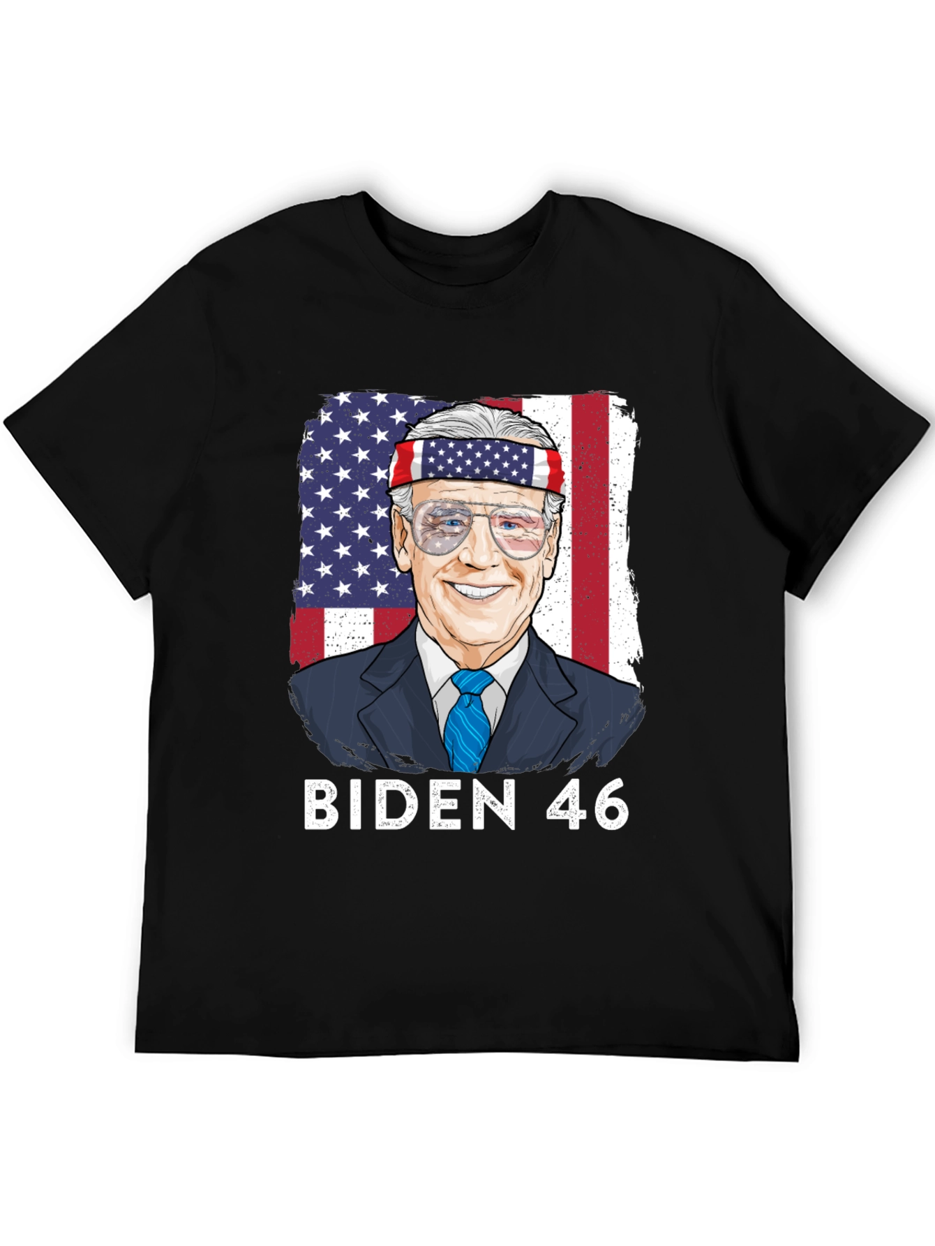 Biden 46 T-Shirt - Patriotic American Flag Design