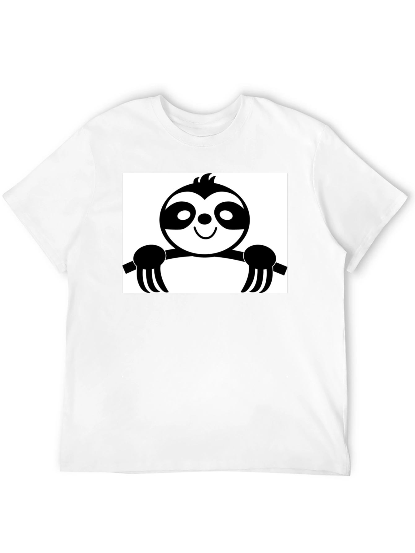 Sloth Graphic Tee - Black Cotton Casual Shirt