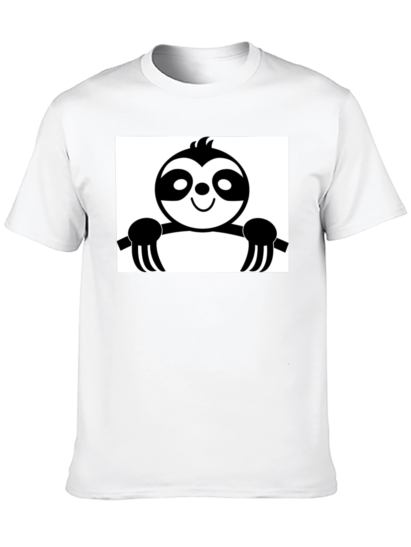 Sloth Graphic Tee - Black Cotton Casual Shirt