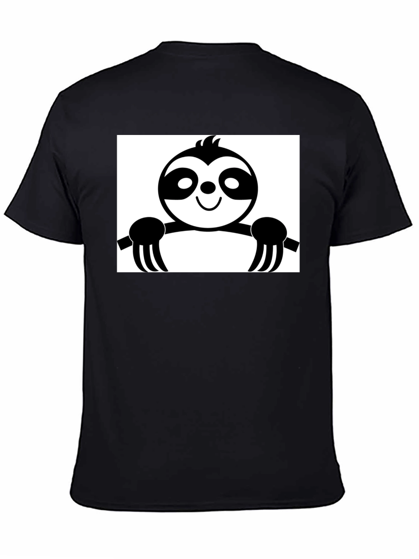 Sloth Graphic Tee - Black Cotton Casual Shirt