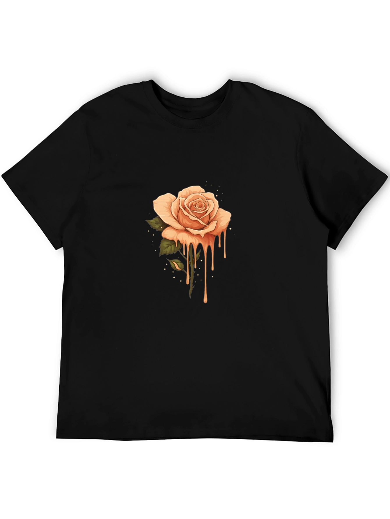 Dripping Rose Graphic Tee - Stylish Unisex T-Shirt