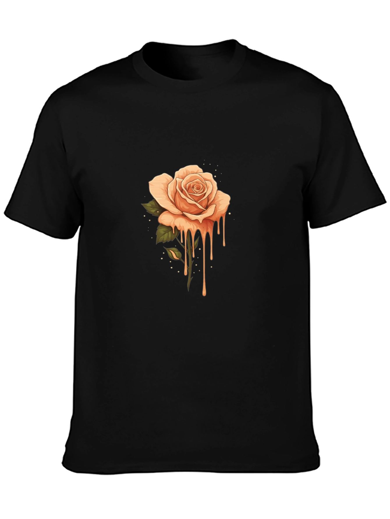 Dripping Rose Graphic Tee - Stylish Unisex T-Shirt