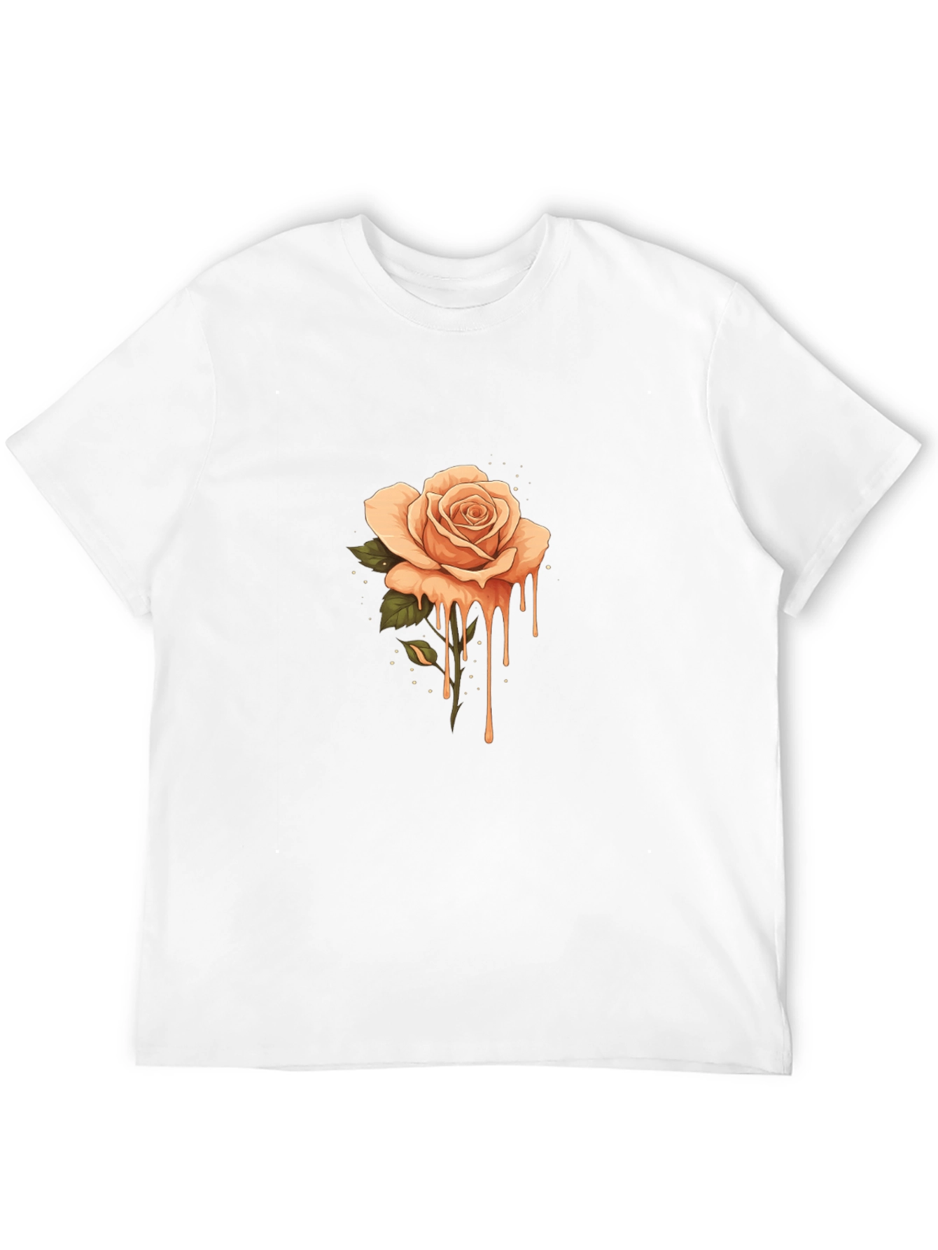 Dripping Rose Graphic Tee - Stylish Unisex T-Shirt