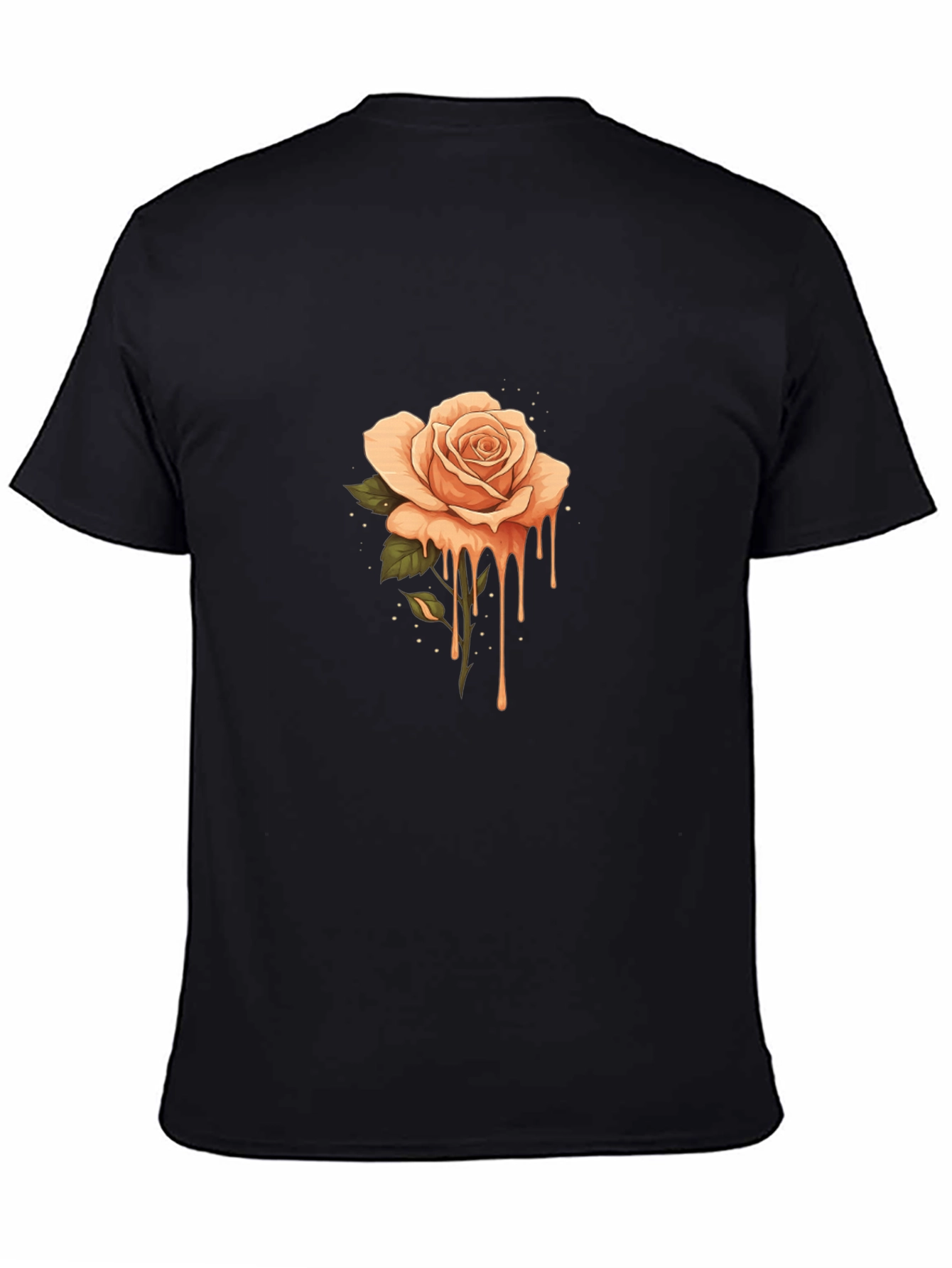 Dripping Rose Graphic Tee - Stylish Unisex T-Shirt