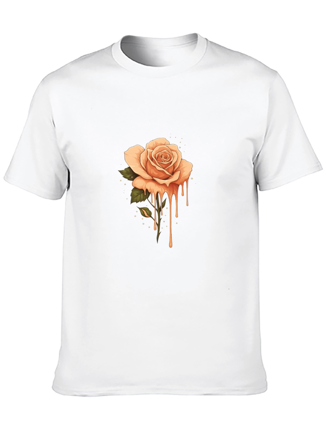 Dripping Rose Graphic Tee - Stylish Unisex T-Shirt