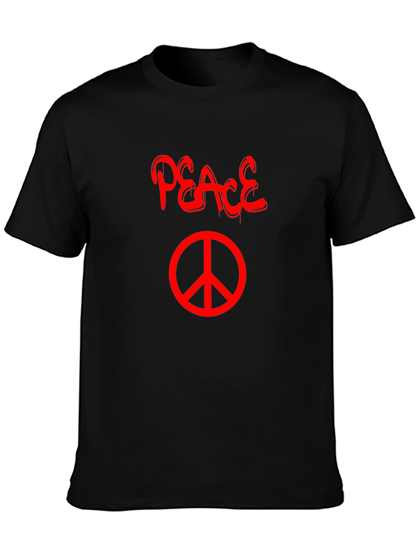 Peace T-Shirt - Black with Red Graphic