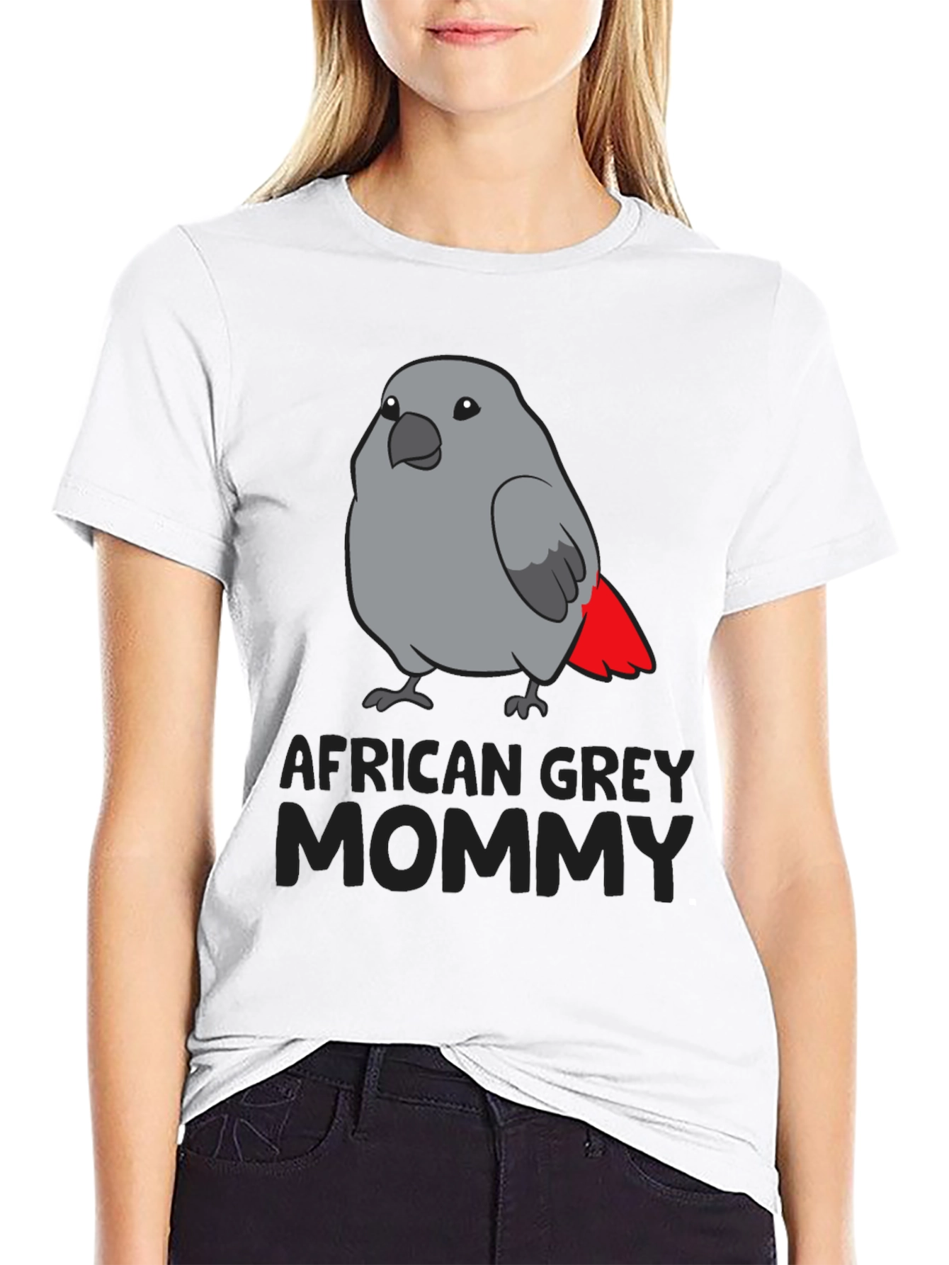 African Grey Parrot Mommy T-Shirt