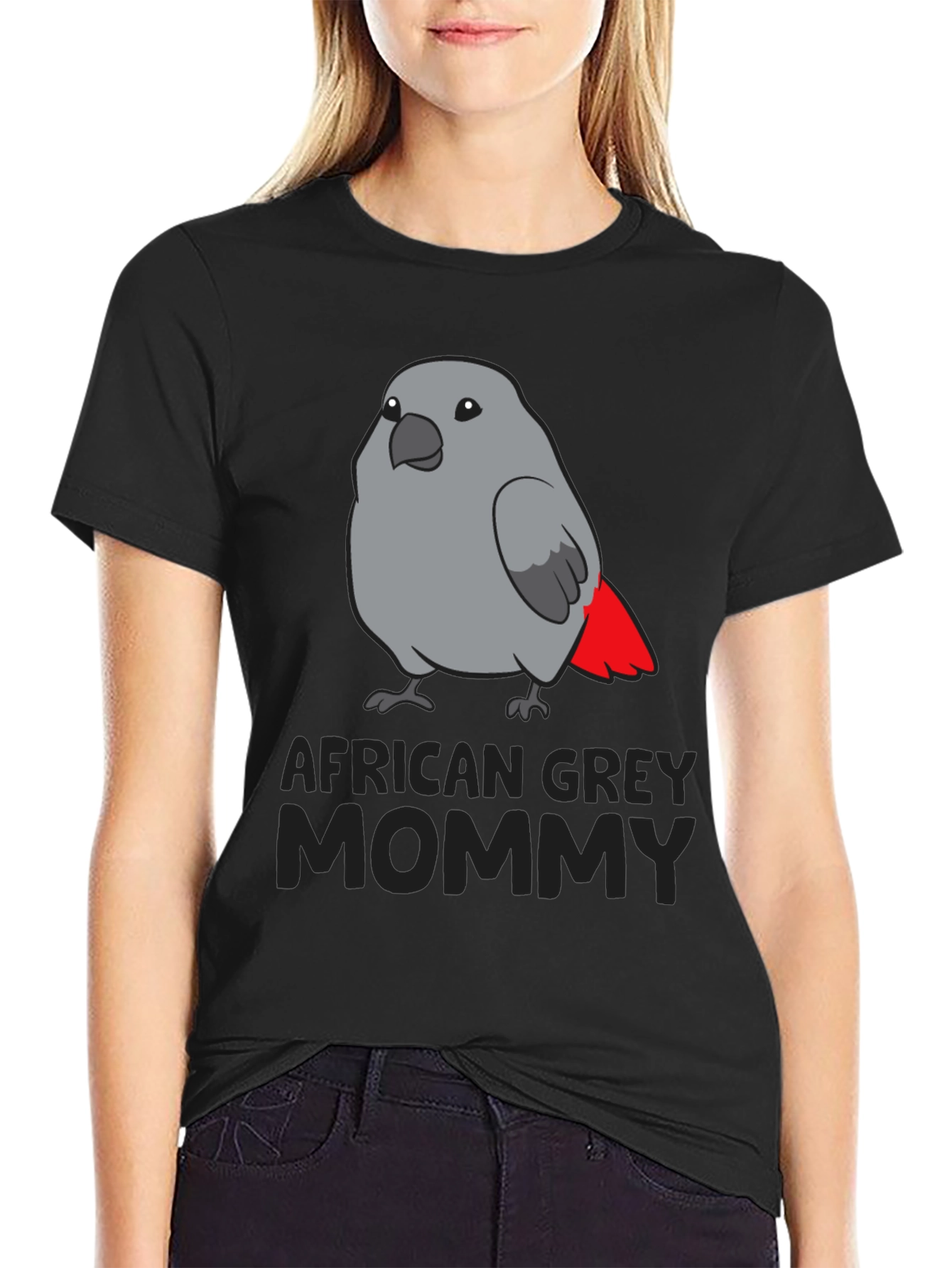 African Grey Parrot Mommy T-Shirt