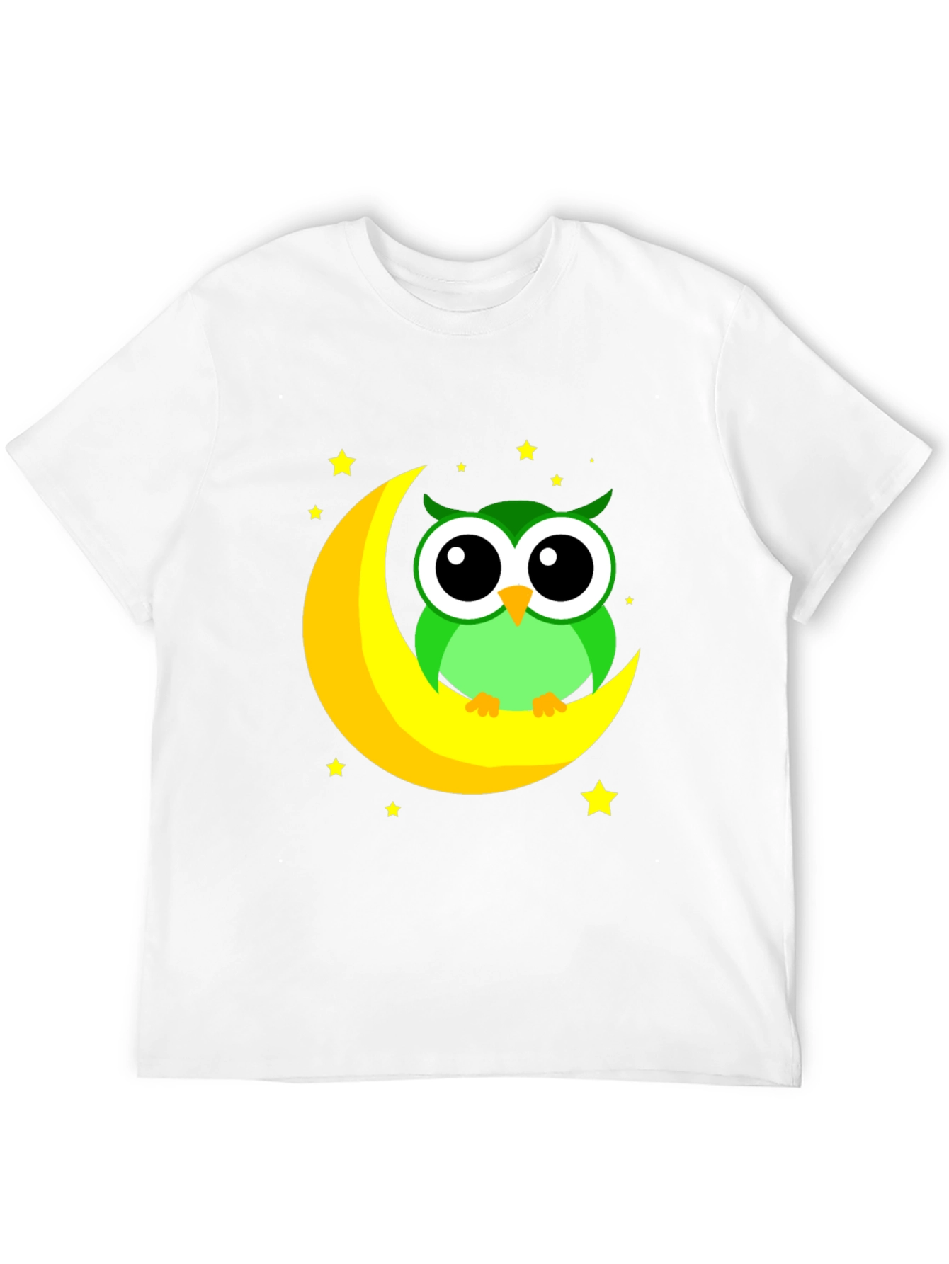Owl on Moon Graphic Tee - Black Cotton Blend