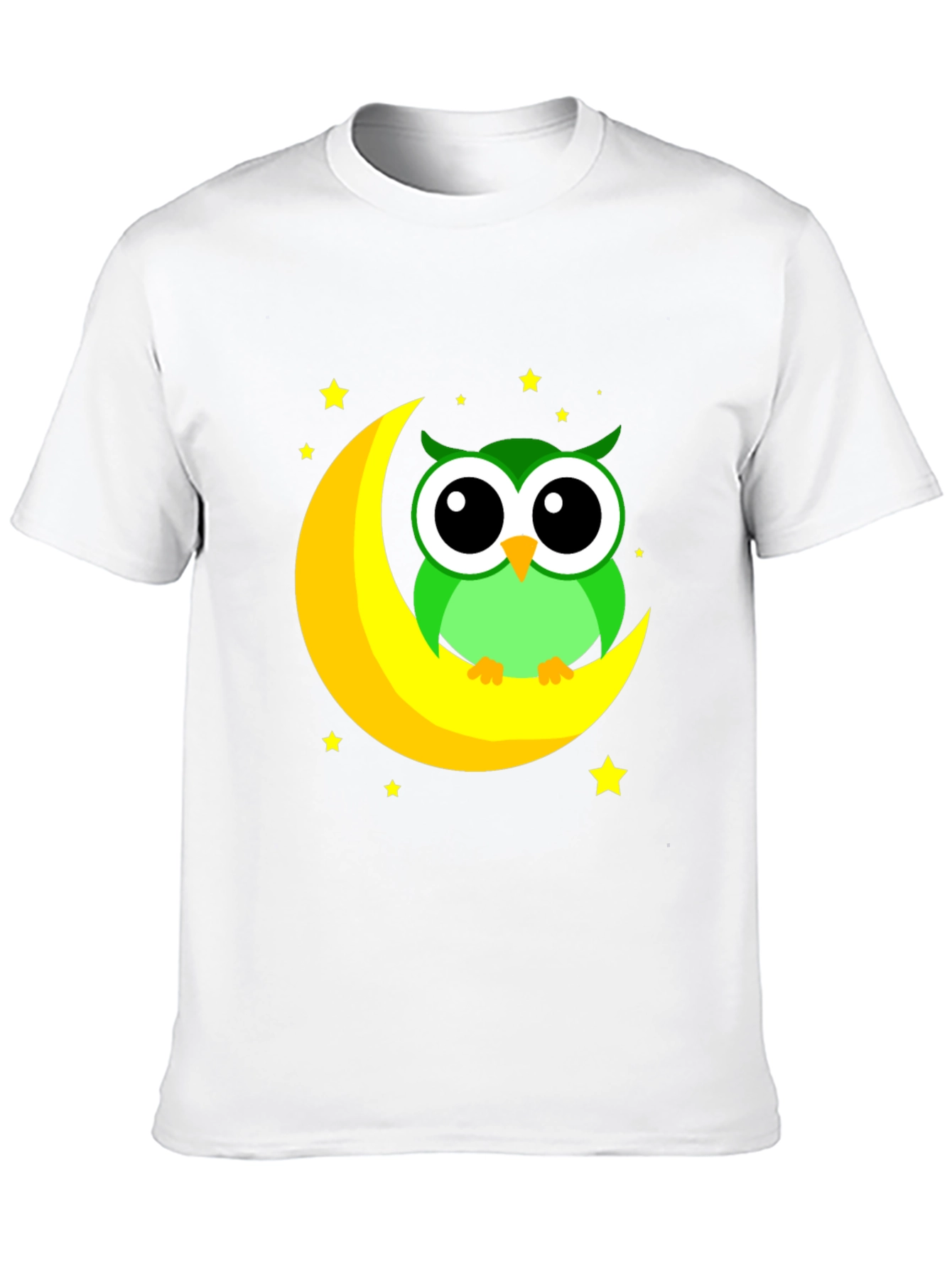 Owl on Moon Graphic Tee - Black Cotton Blend