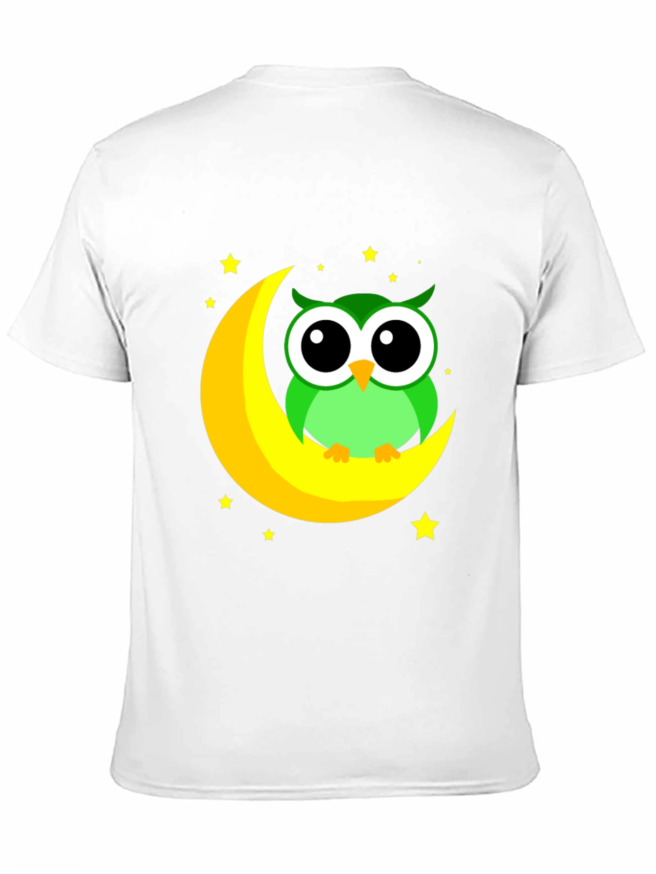 Owl on Moon Graphic Tee - Black Cotton Blend