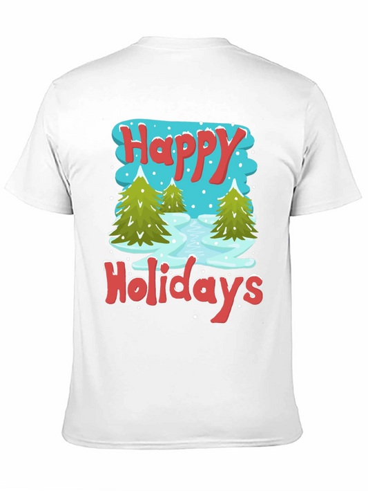 Happy Holidays Graphic Tee - Winter Scene