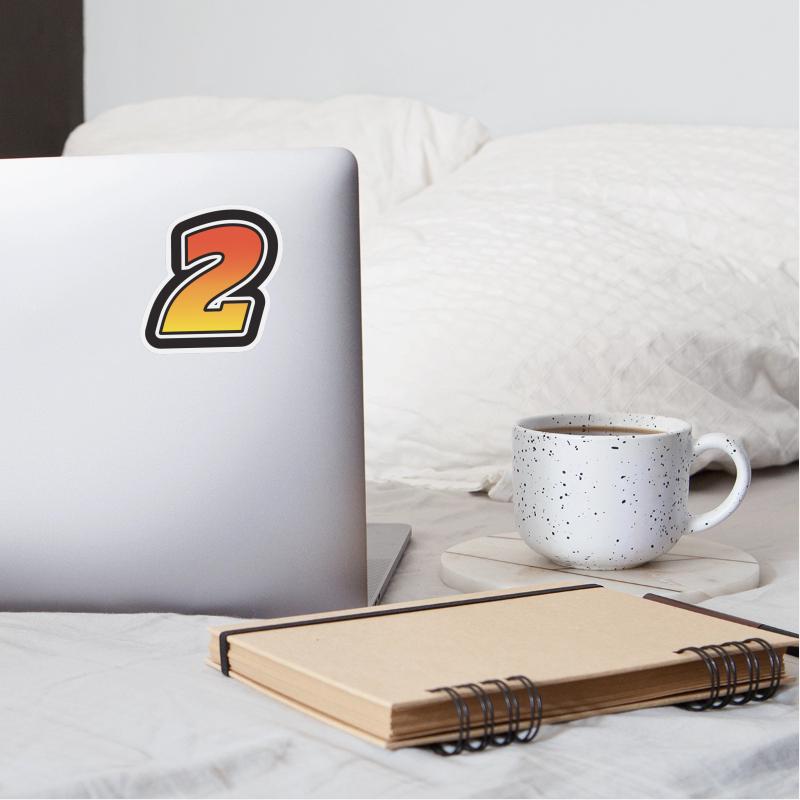 Number Two 2 Gradient Yellow Orange 3 Stroke