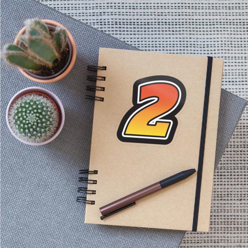 Number Two 2 Gradient Yellow Orange 3 Stroke