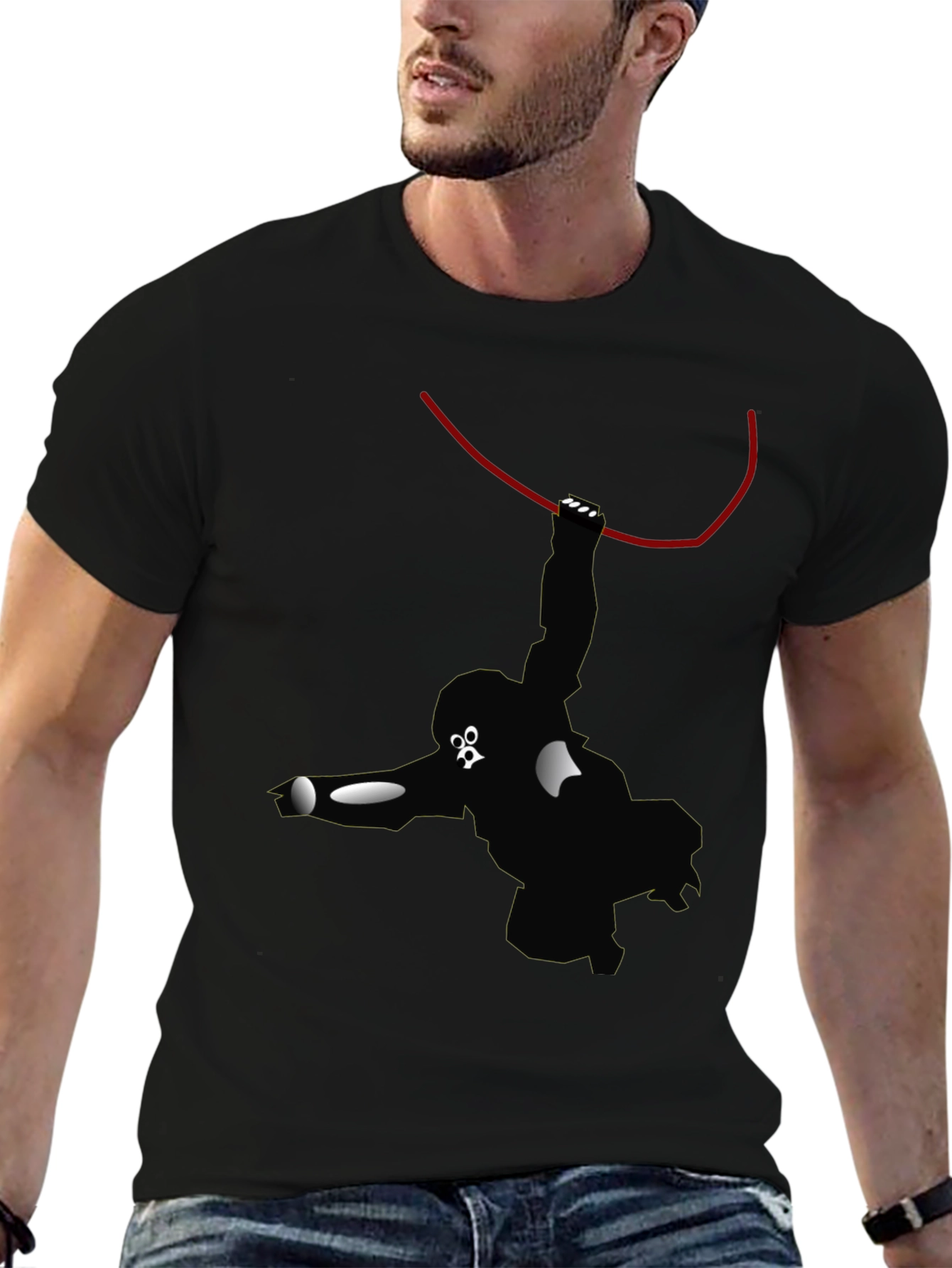 Monkey Graphic Black T-Shirt