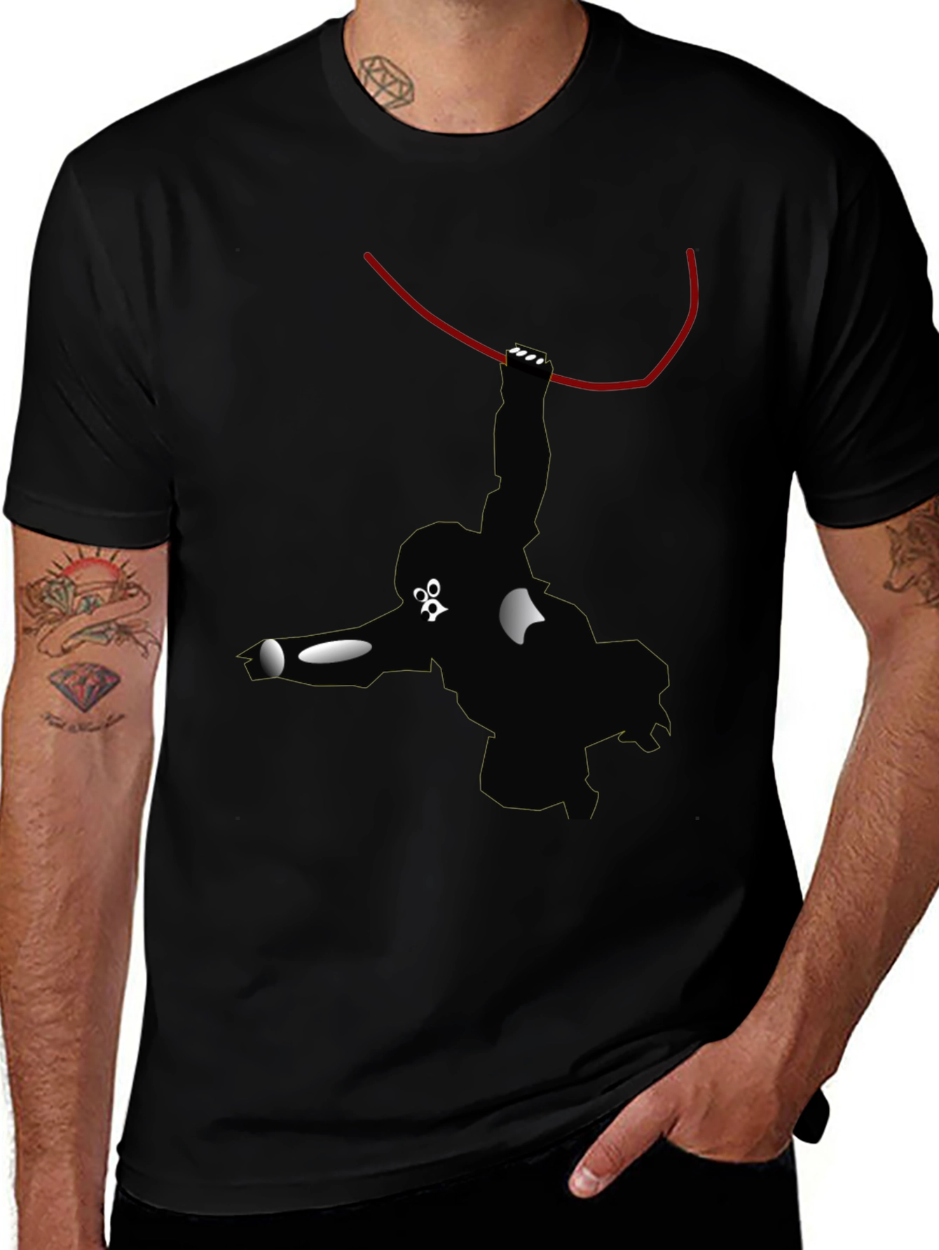 Monkey Graphic Black T-Shirt