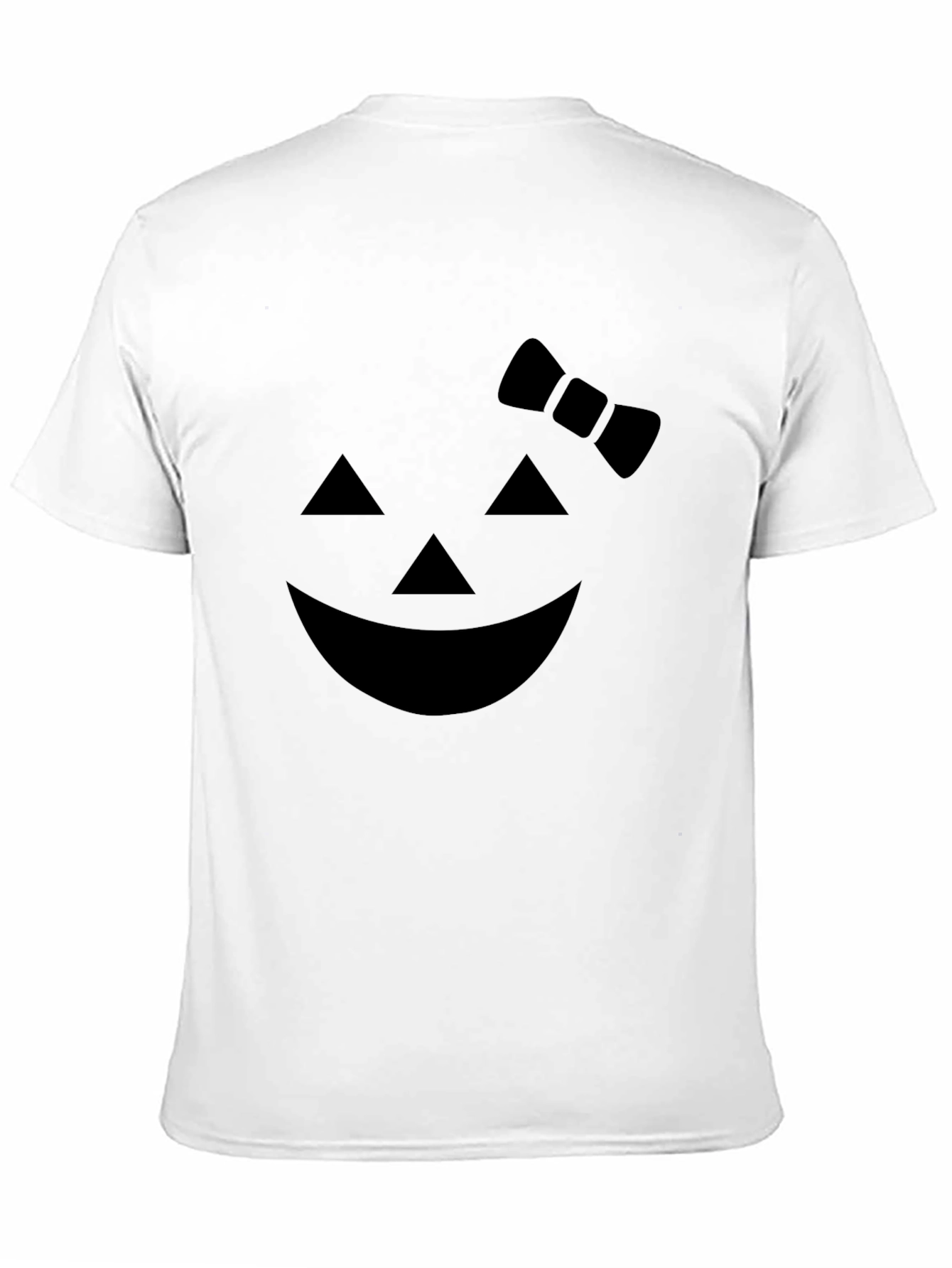 Halloween Pumpkin Face Bow T-Shirt - Unisex Black Tee