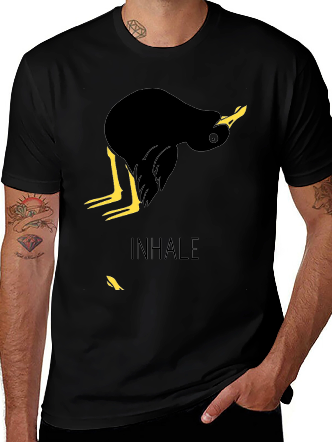 Inhale Duck Graphic Tee - Unique Bird Lover T-Shirt