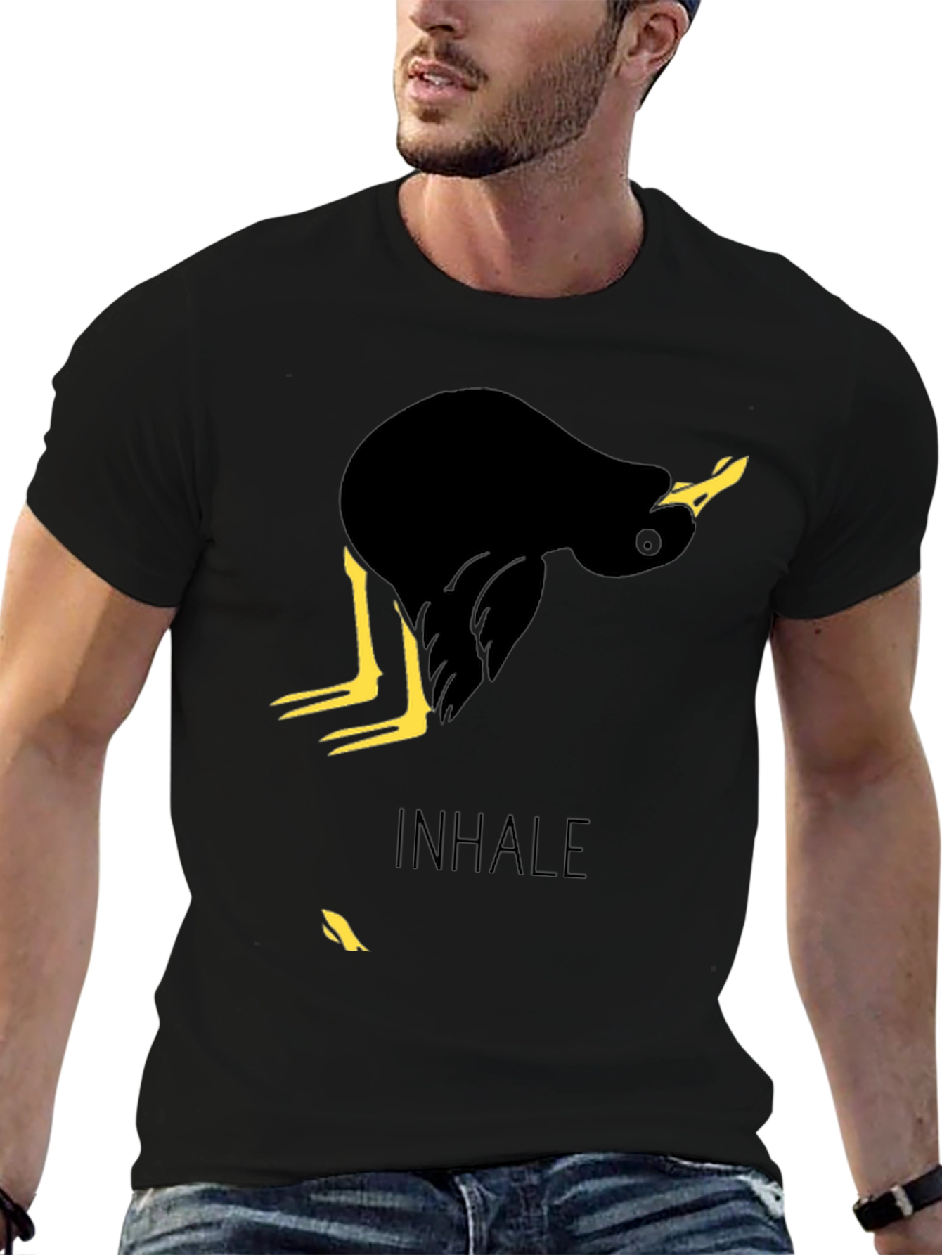 Inhale Duck Graphic Tee - Unique Bird Lover T-Shirt