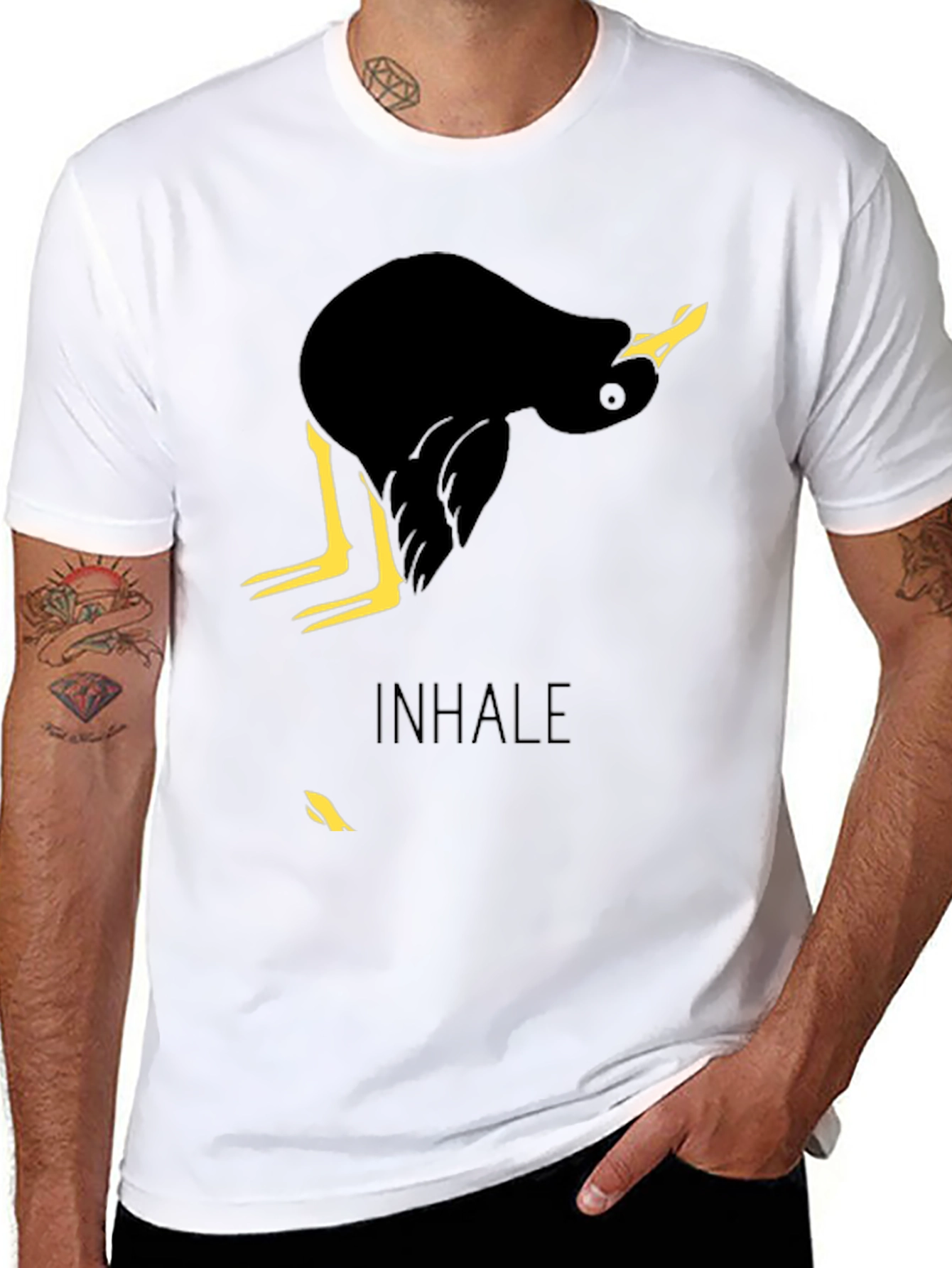 Inhale Duck Graphic Tee - Unique Bird Lover T-Shirt