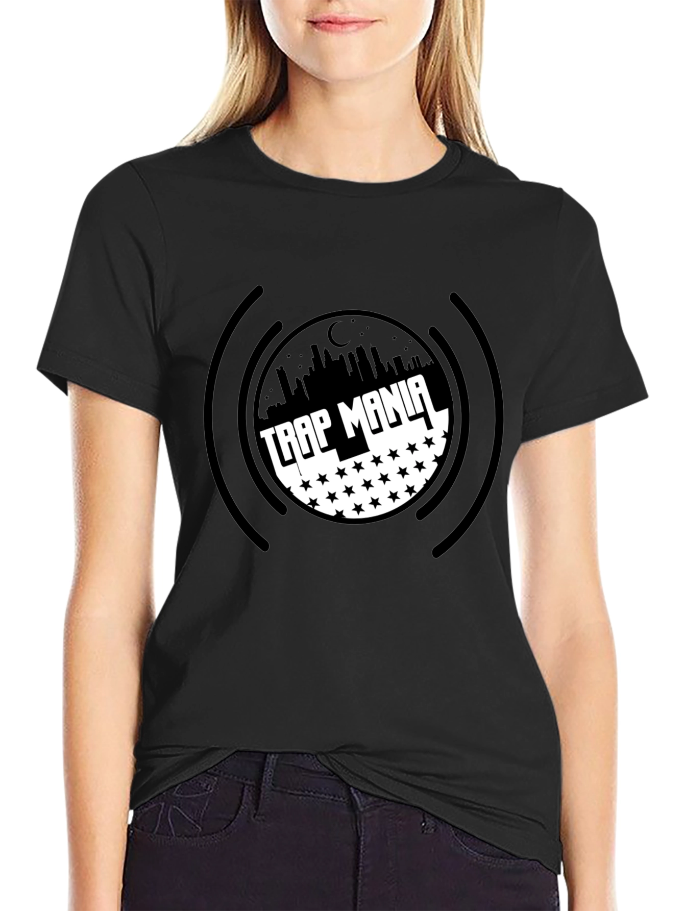 Trap Mania Black Graphic T-Shirt