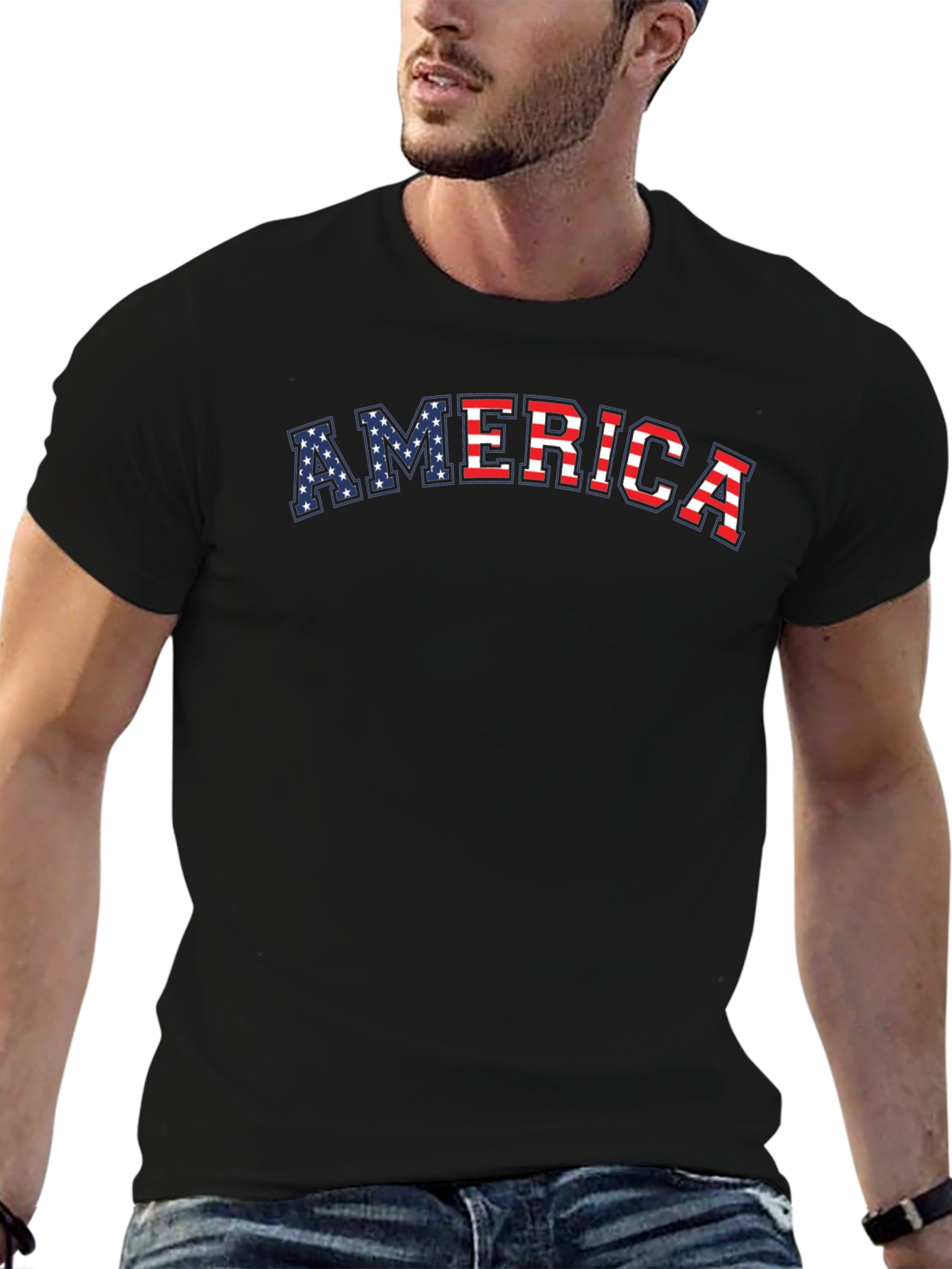 Patriotic America Graphic T-Shirt - USA Flag