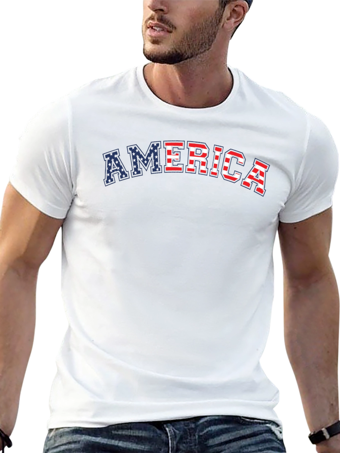 Patriotic America Graphic T-Shirt - USA Flag