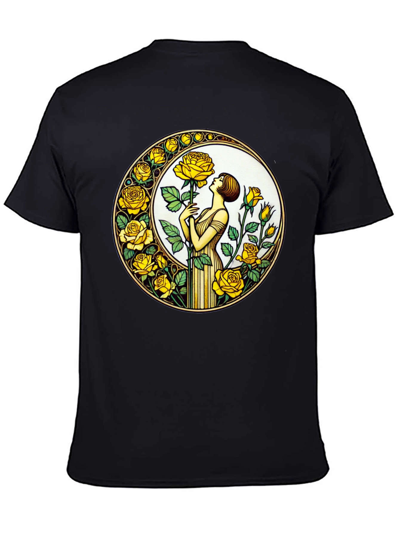 Rose Art Nouveau T-Shirt - Floral Graphic Tee