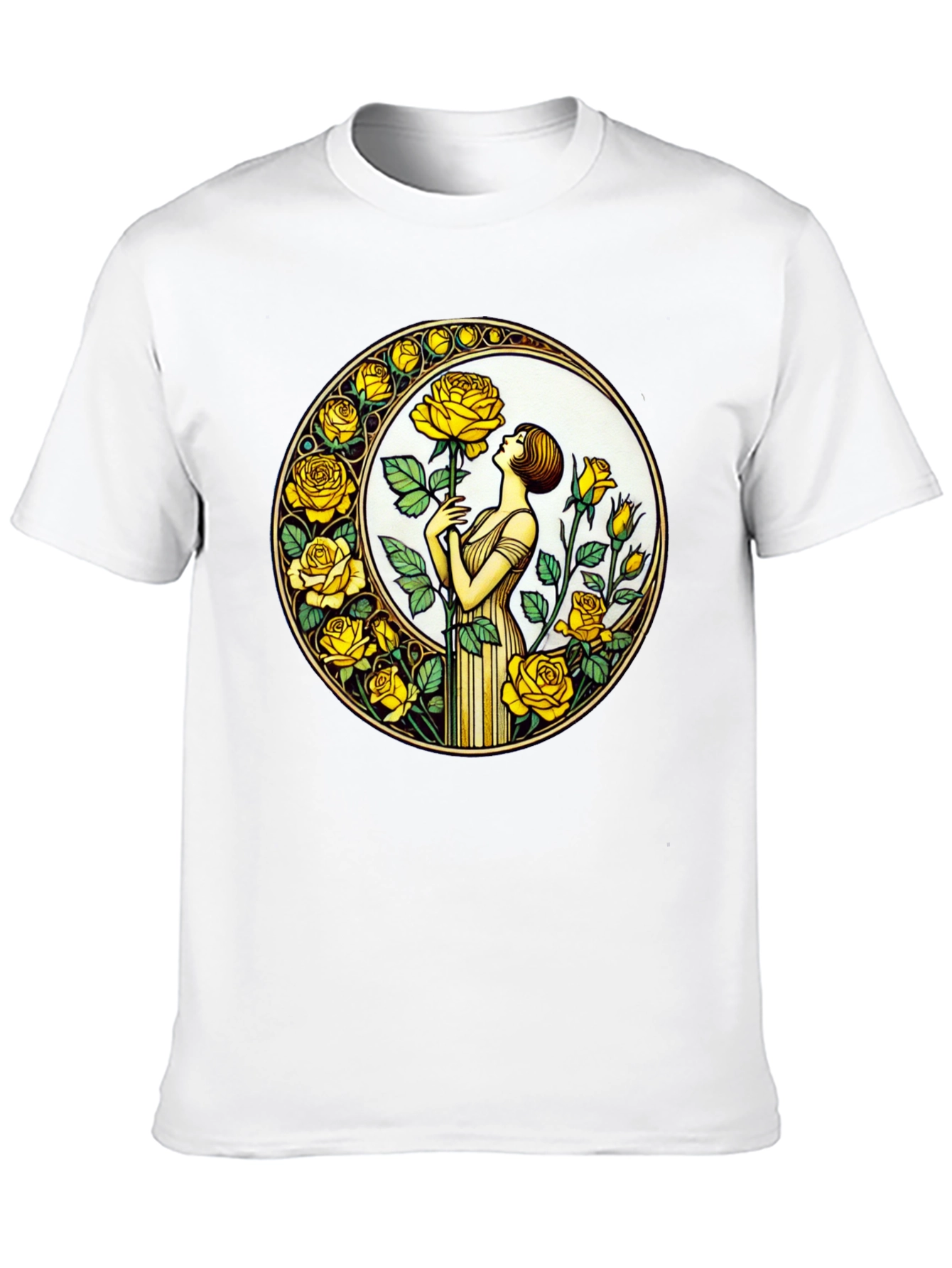 Rose Art Nouveau T-Shirt - Floral Graphic Tee