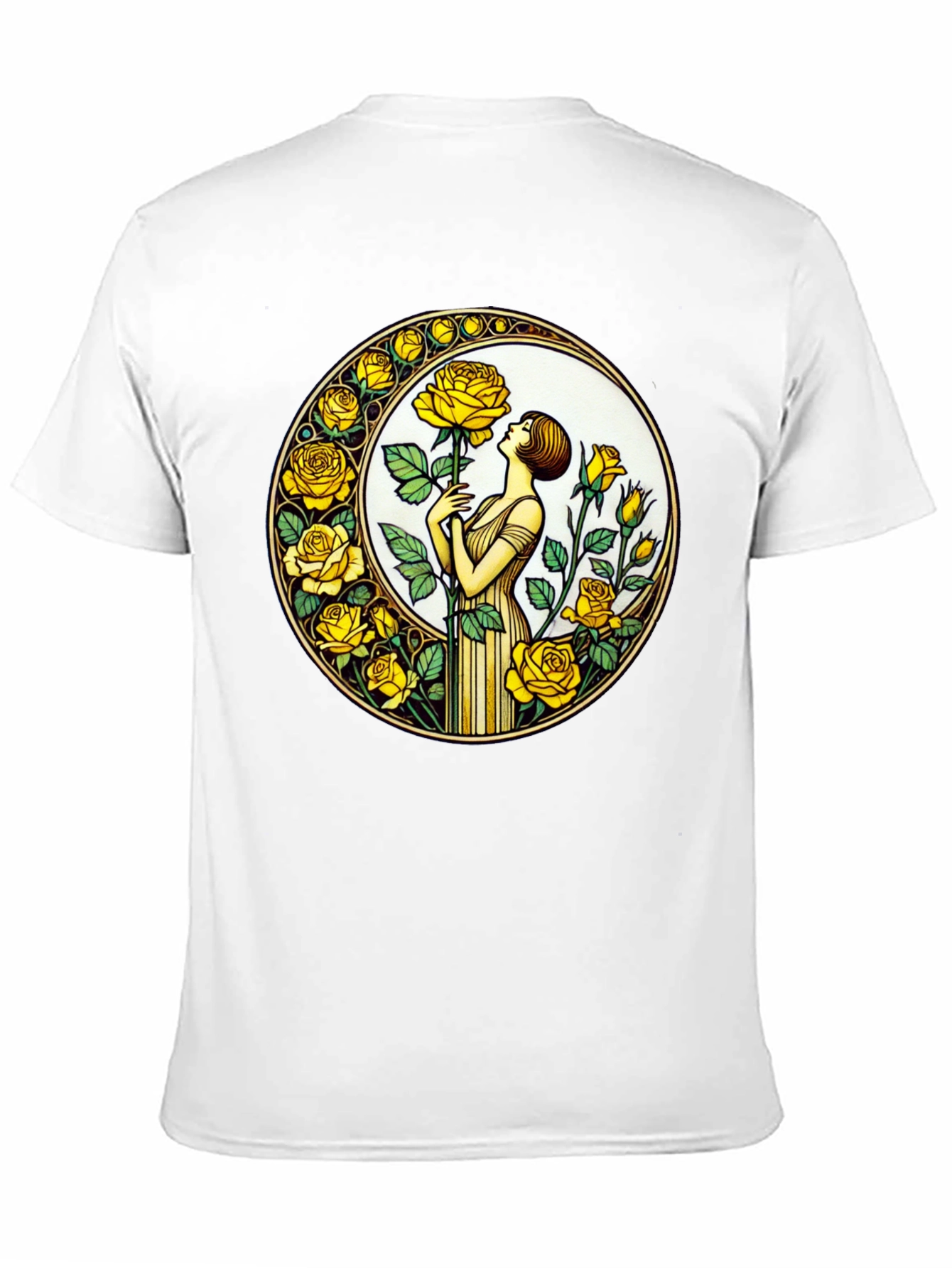Rose Art Nouveau T-Shirt - Floral Graphic Tee