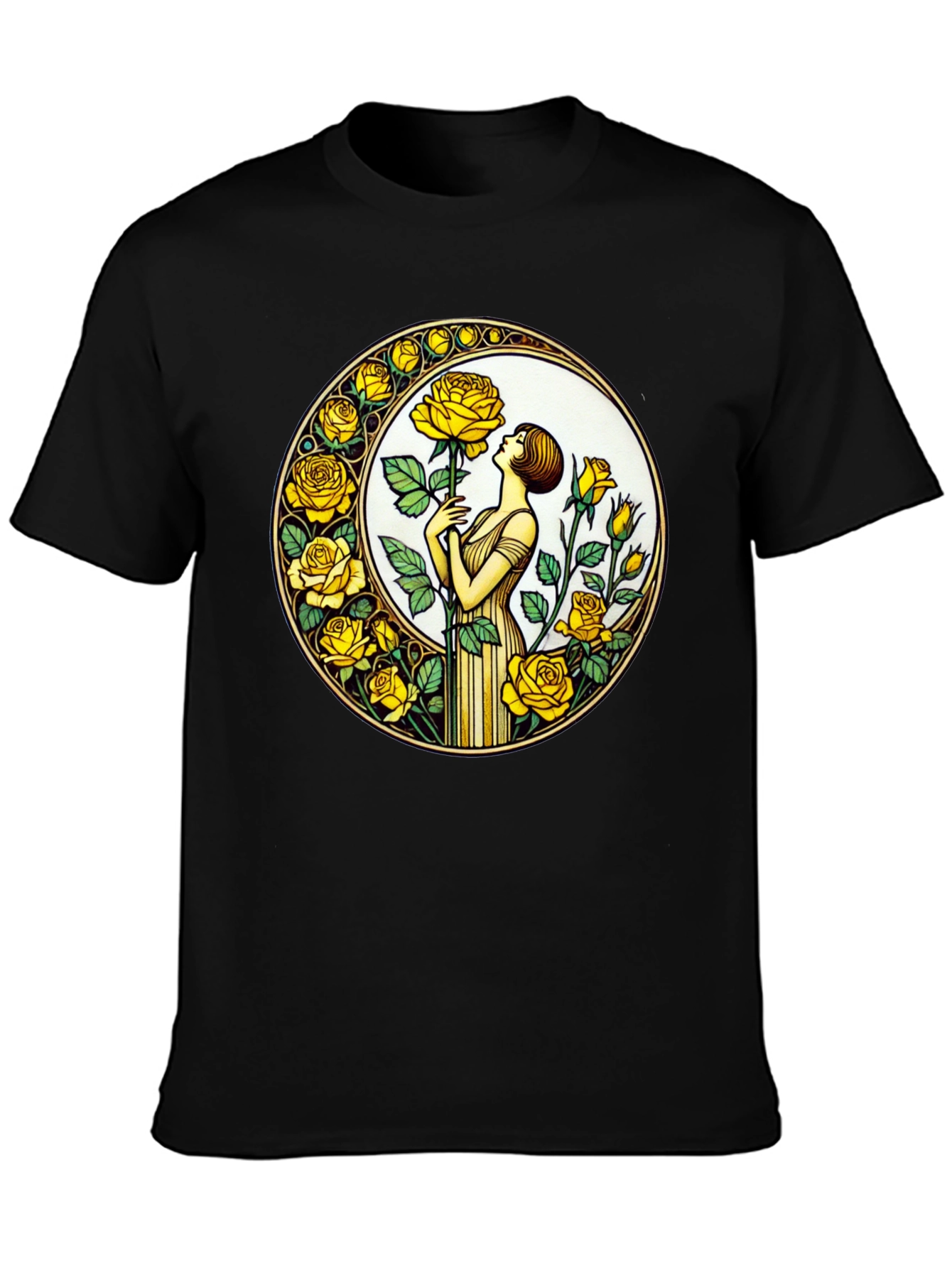 Rose Art Nouveau T-Shirt - Floral Graphic Tee
