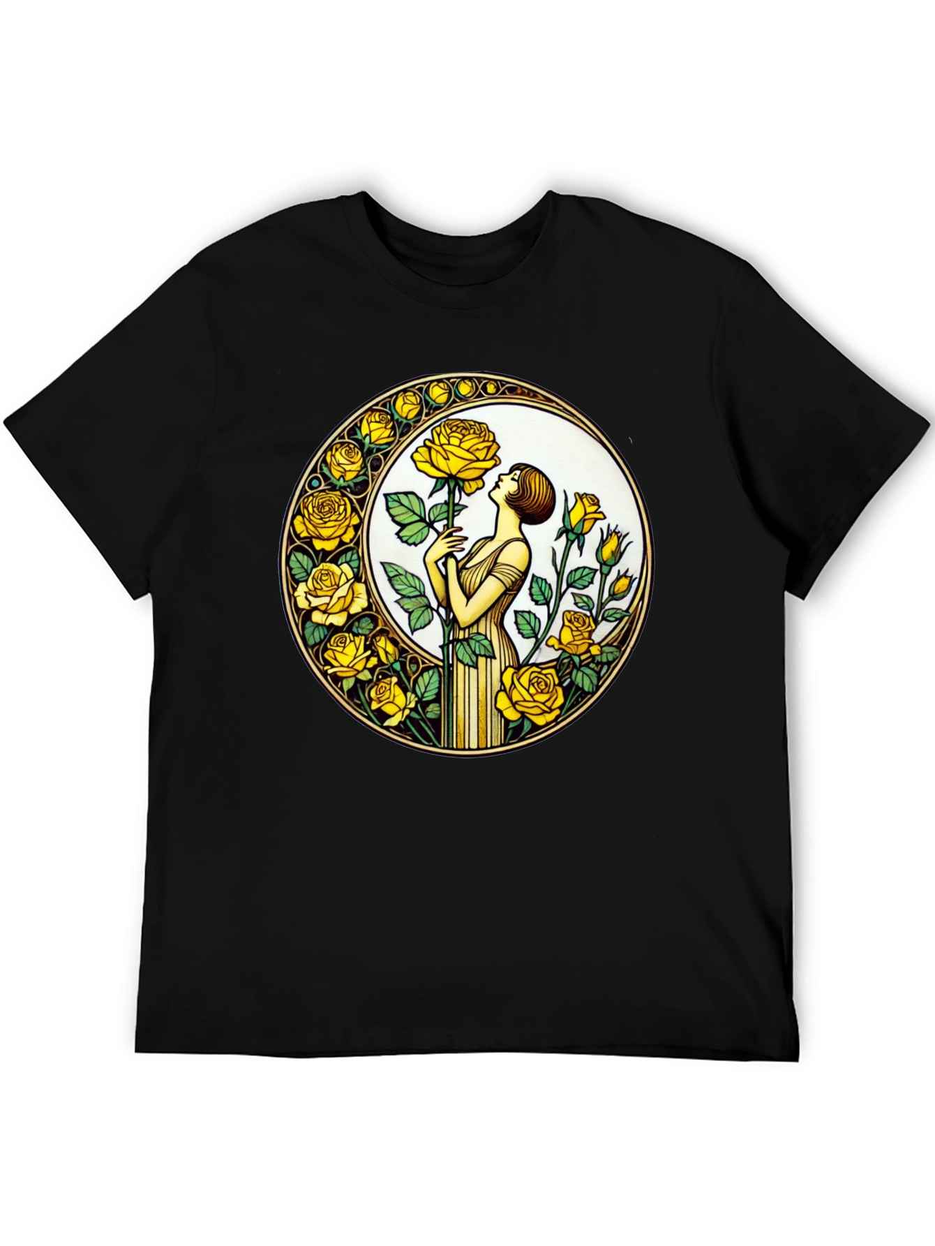 Rose Art Nouveau T-Shirt - Floral Graphic Tee