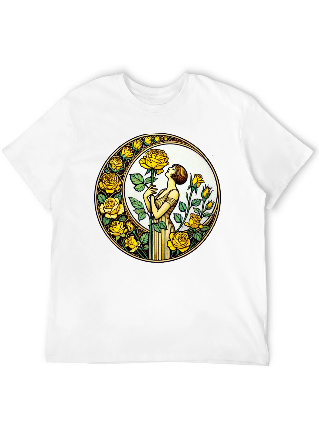 Rose Art Nouveau T-Shirt - Floral Graphic Tee