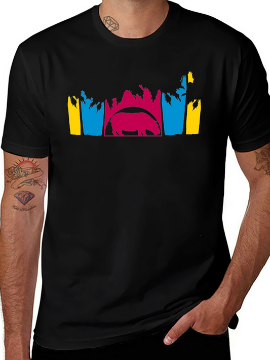 Hippo Silhouette Graphic Tee - Unique Design