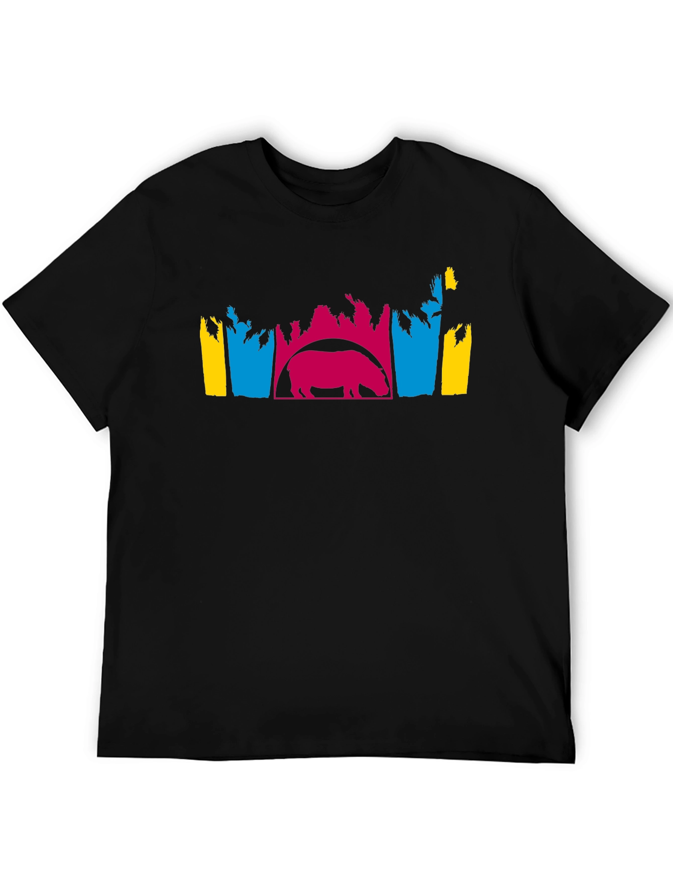 Hippo Silhouette Graphic Tee - Unique Design