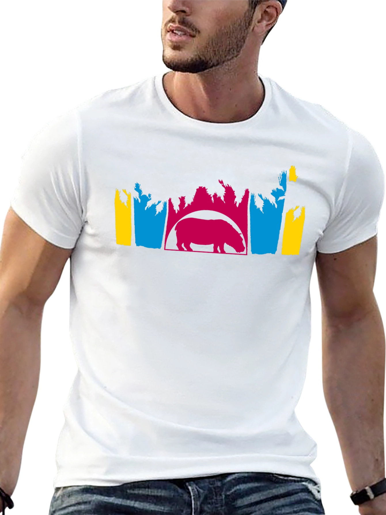 Hippo Silhouette Graphic Tee - Unique Design
