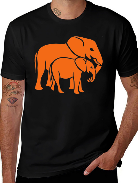 Elephant Family Graphic Tee - Stylish Black T-Shirt