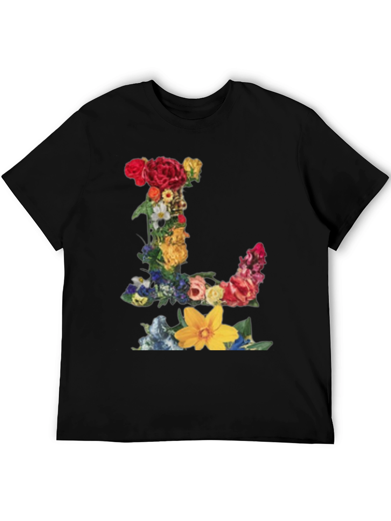 Floral Letter L Graphic Print T-Shirt