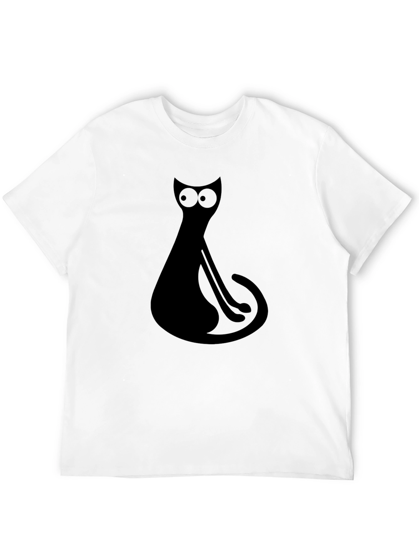 Cool Black Cat Graphic Print Tee