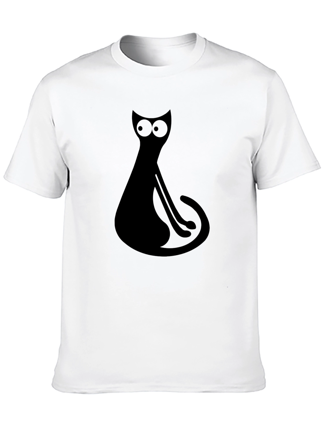 Cool Black Cat Graphic Print Tee