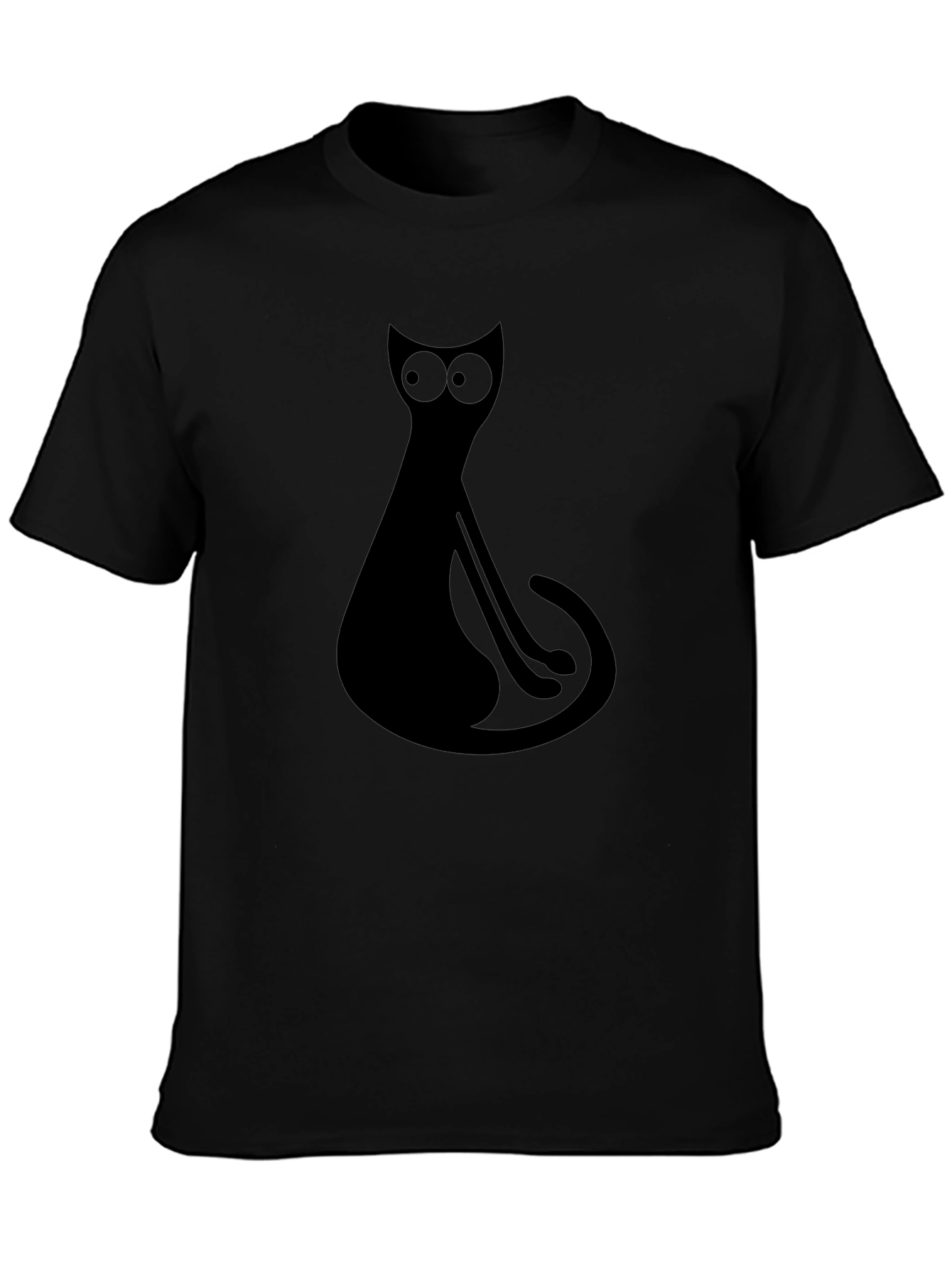 Cool Black Cat Graphic Print Tee