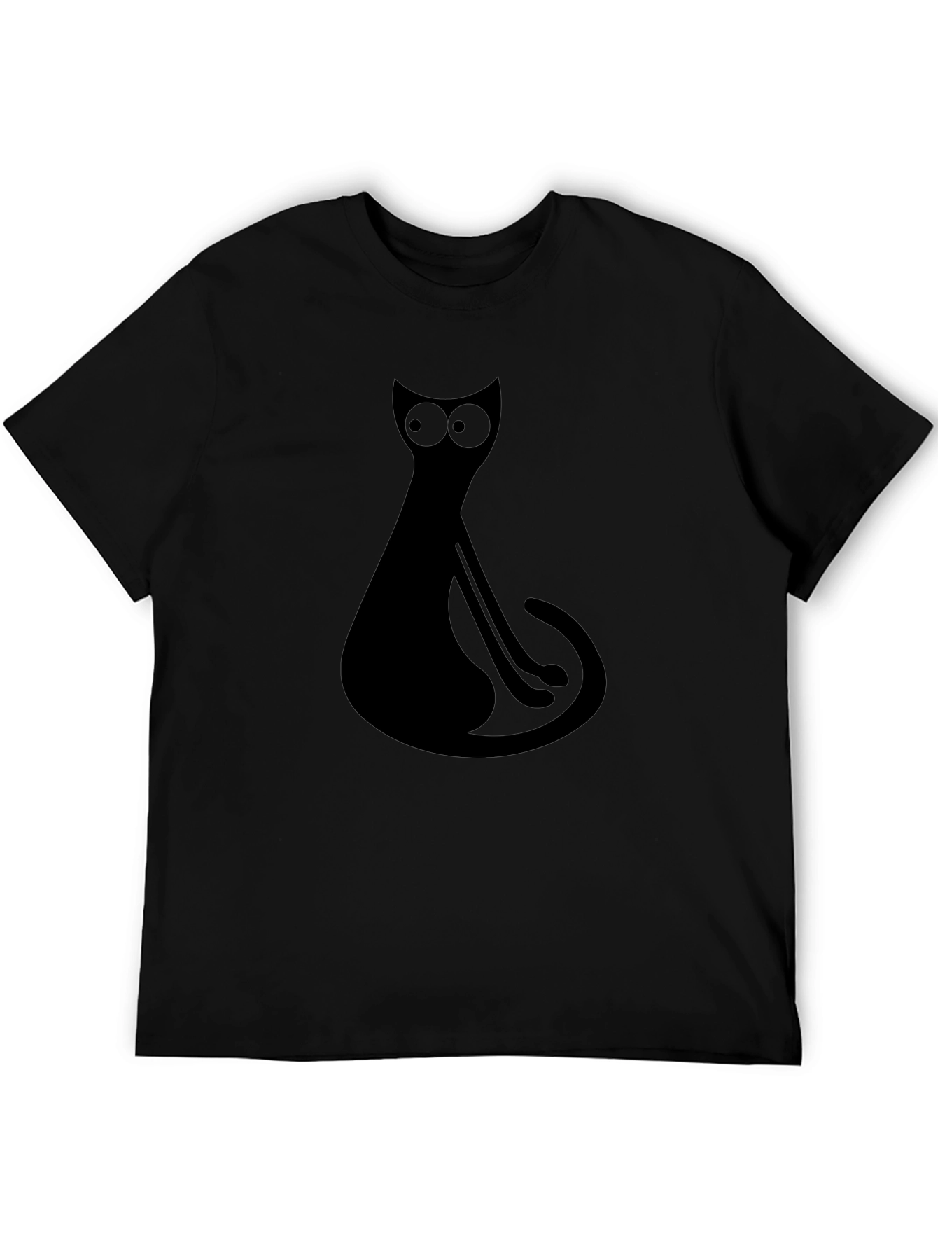 Cool Black Cat Graphic Print Tee
