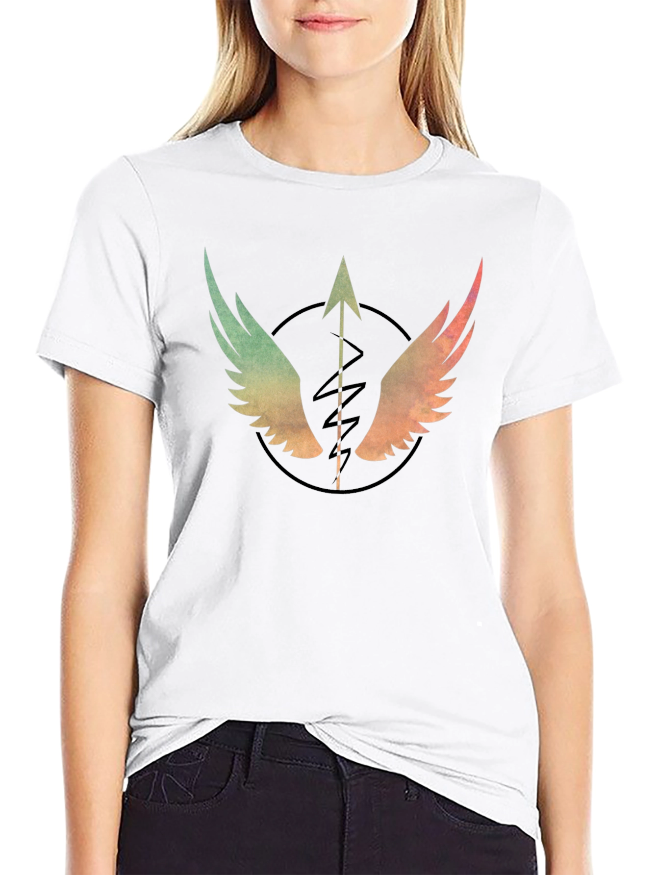 Winged Arrow Graphic T-Shirt - Stylish Black Tee