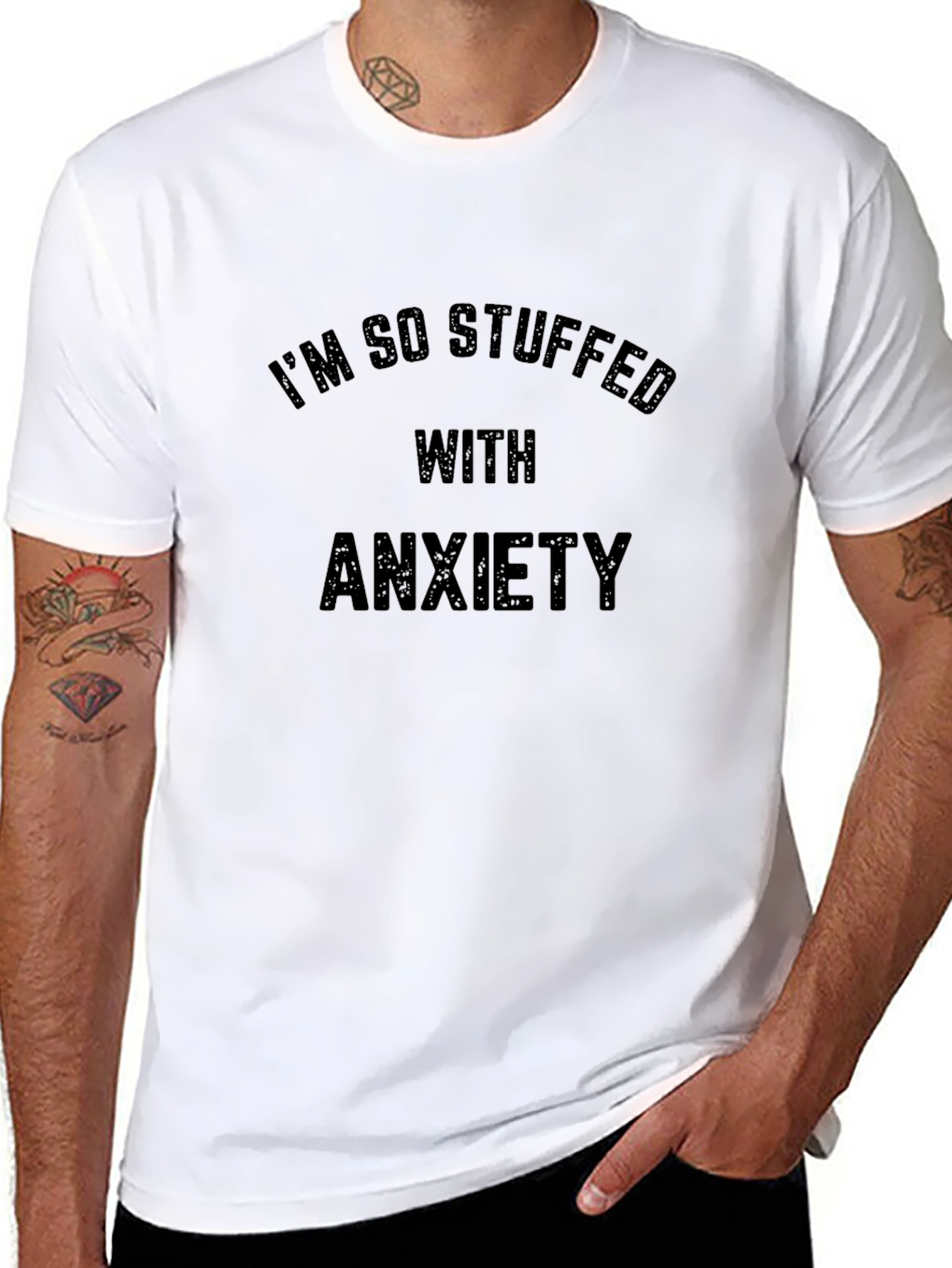 Anxiety Stuffed Mens Black T-Shirt