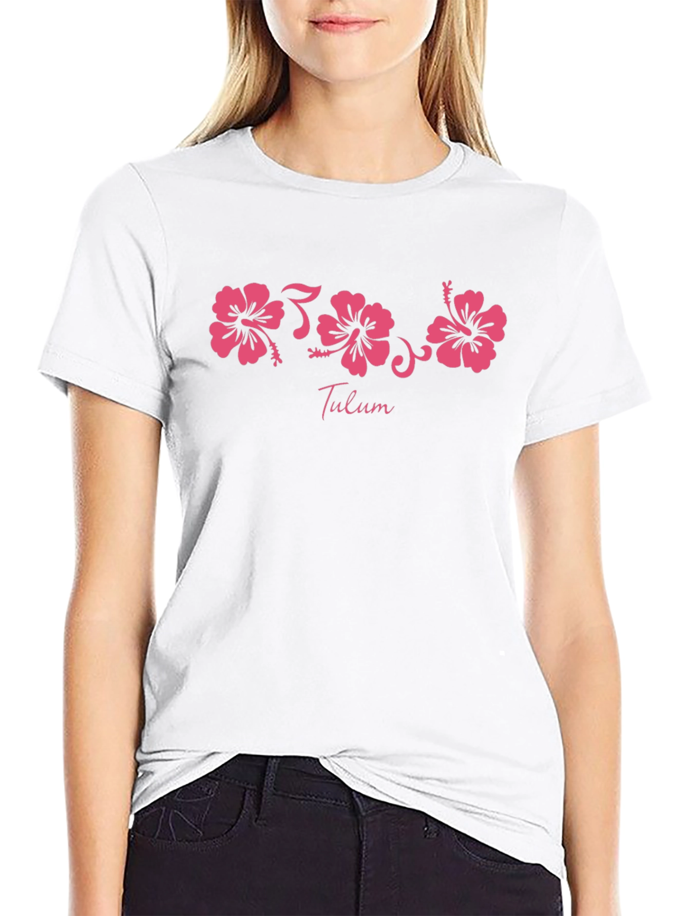 Tulum Floral Graphic Tee - Black