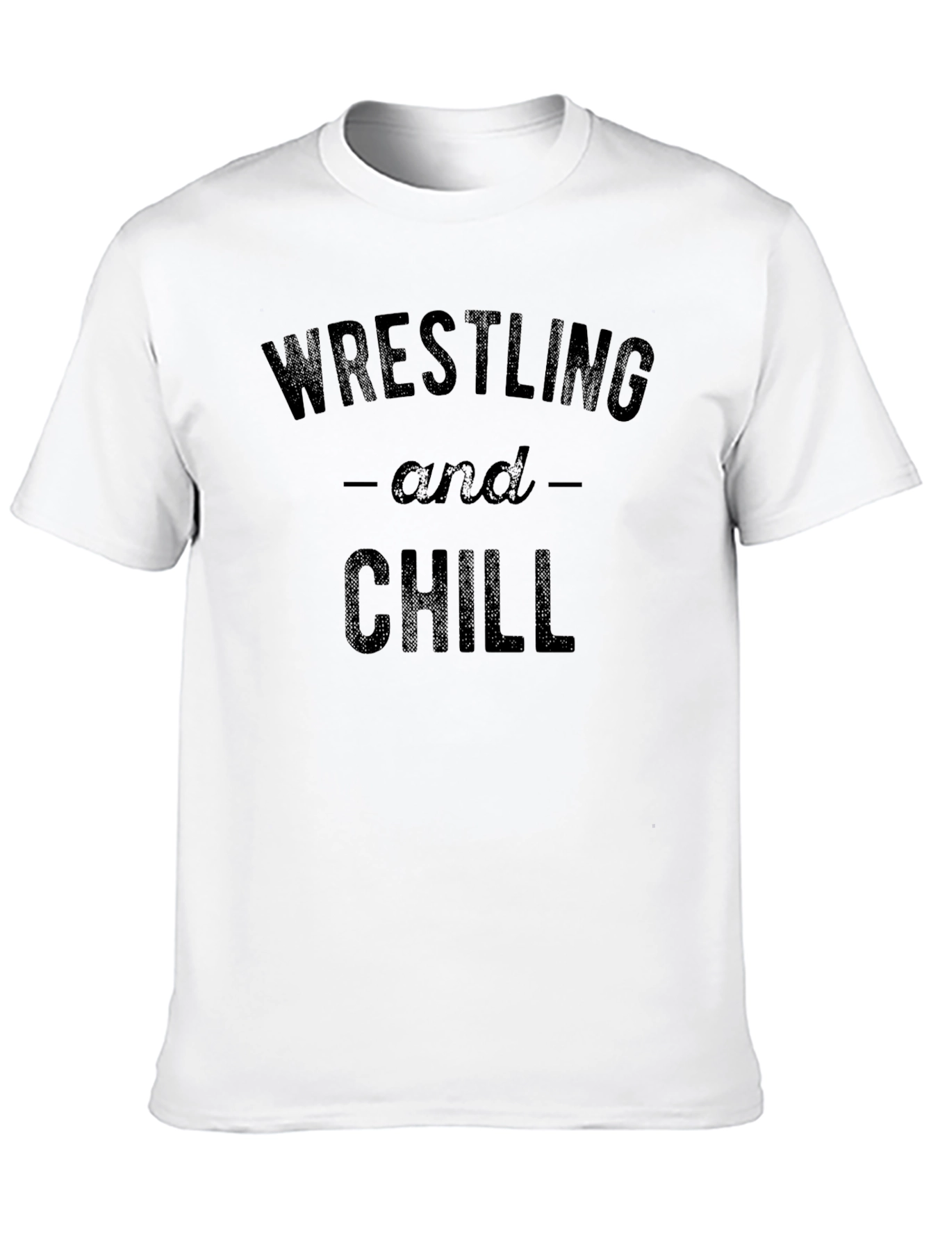 Wrestling and Chill Graphic T-Shirt - Black