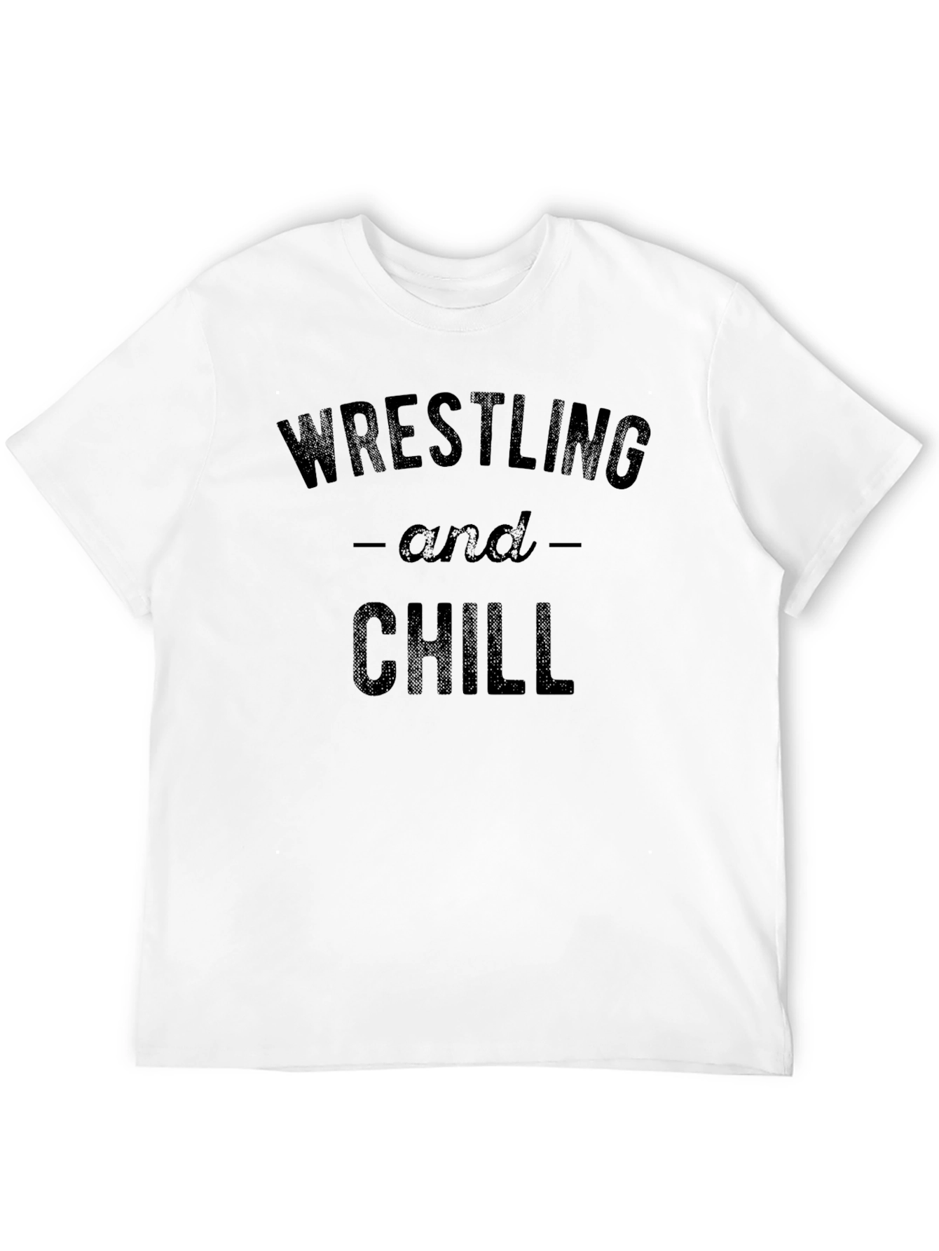 Wrestling and Chill Graphic T-Shirt - Black